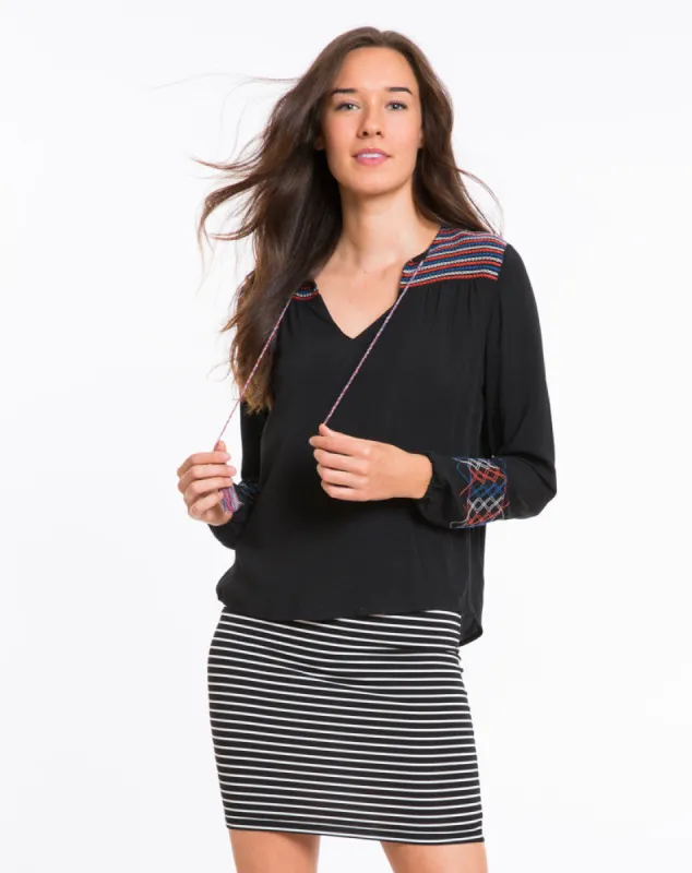 Embroidered Luna Blouse sold by Marine Layer