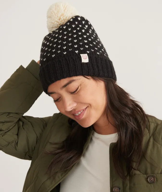 San Moritz Pom Beanie made by Marine Layer