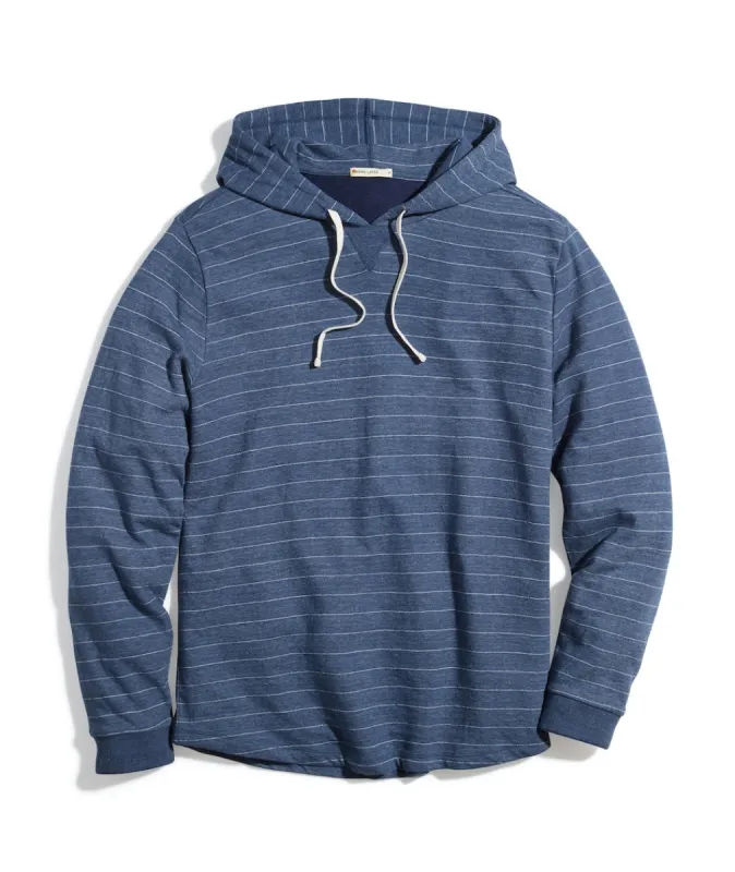 Double Knit Pullover Hoodie in Navy/White sold by Marine Layer