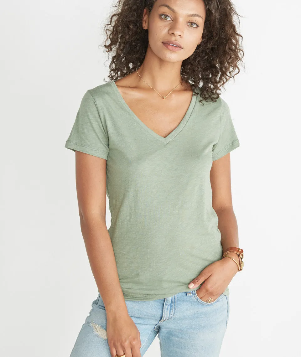 Slub V-Neck - Vintage Green sold by Marine Layer