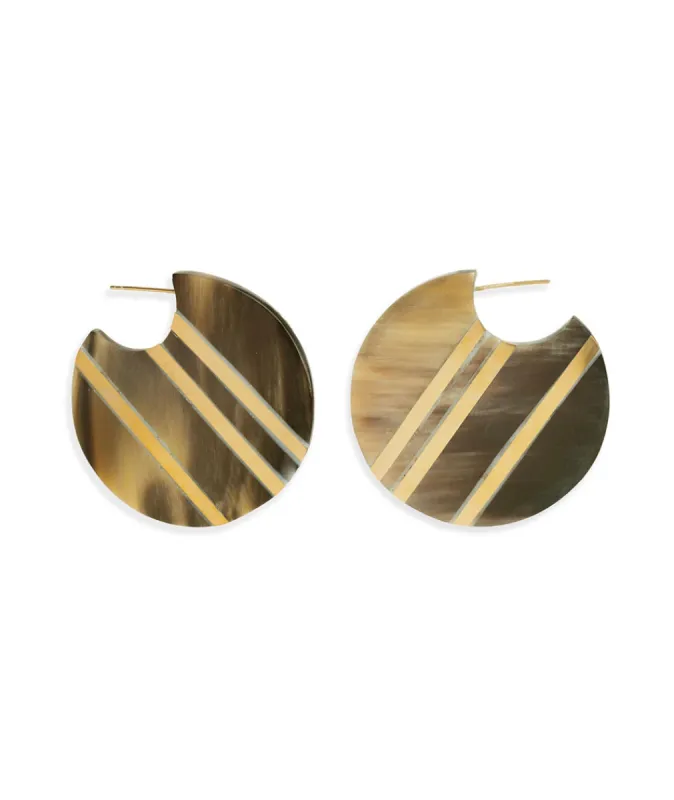 Soko Horn Stripe Circle Hoops sold by Marine Layer