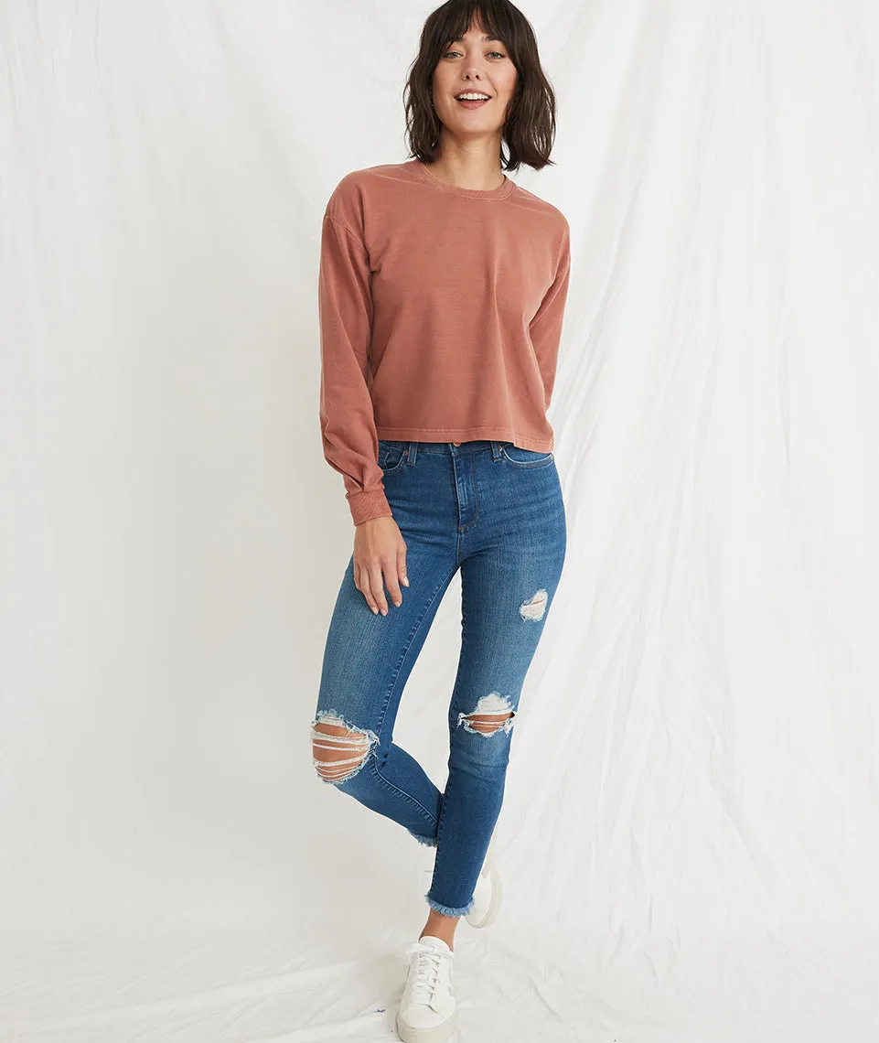 Tate Crop Sweatshirt in Baked Clay sold by Marine Layer product image thumbnail 5