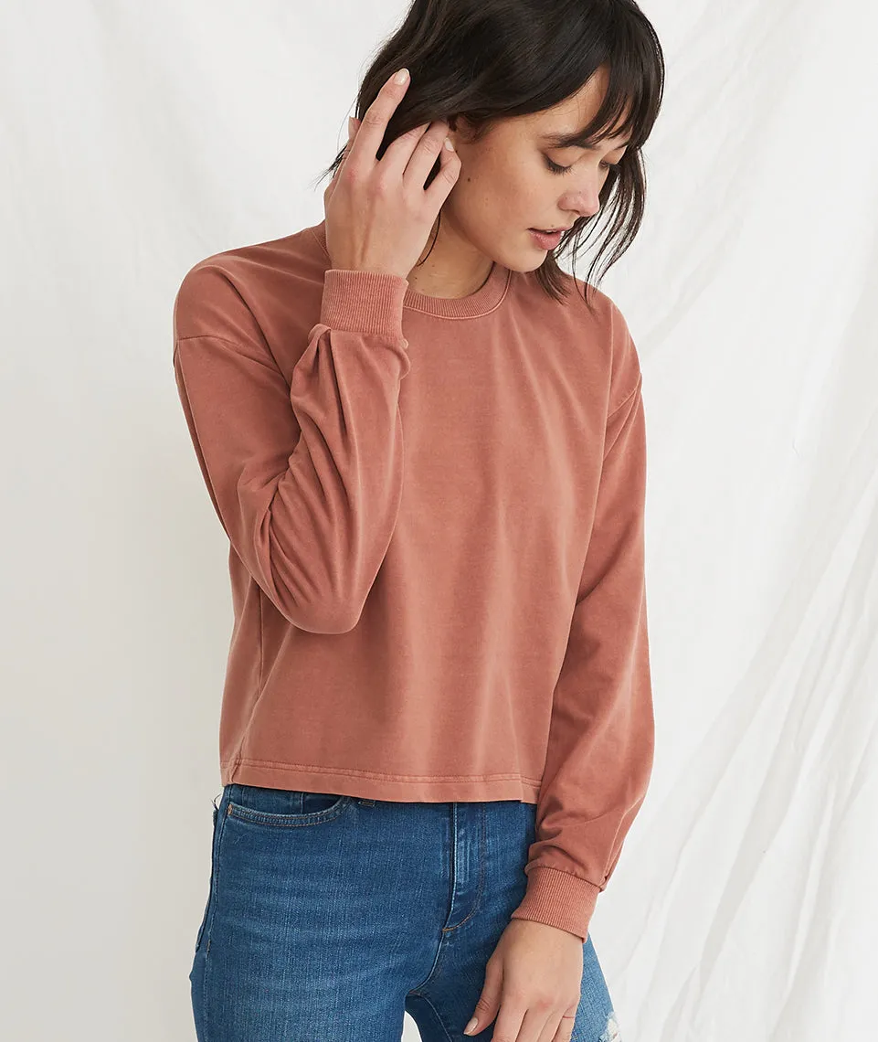 Tate Crop Sweatshirt in Baked Clay sold by Marine Layer product image thumbnail 3