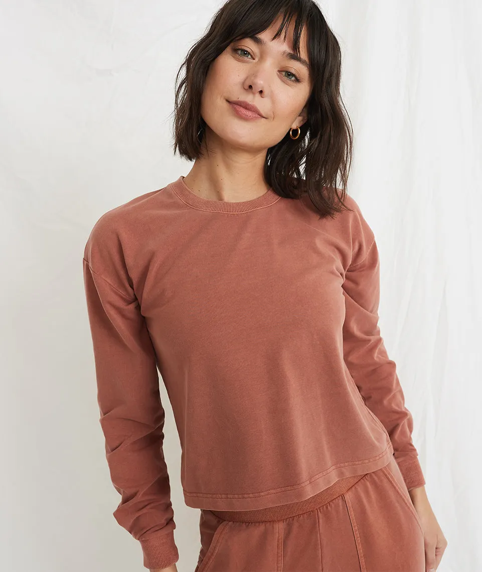 Tate Crop Sweatshirt in Baked Clay sold by Marine Layer product image thumbnail 4