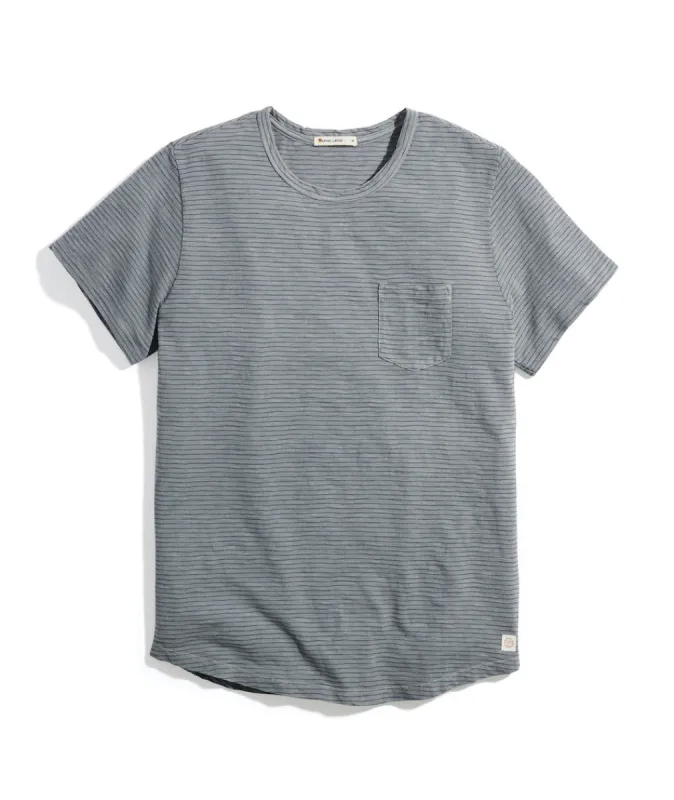 Saddle Hem Pocket Tee in Monument sold by Marine Layer