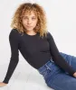 Longsleeve Lila Rib Crew in Black sold by Marine Layer