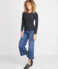 Longsleeve Lila Rib Crew in Black sold by Marine Layer