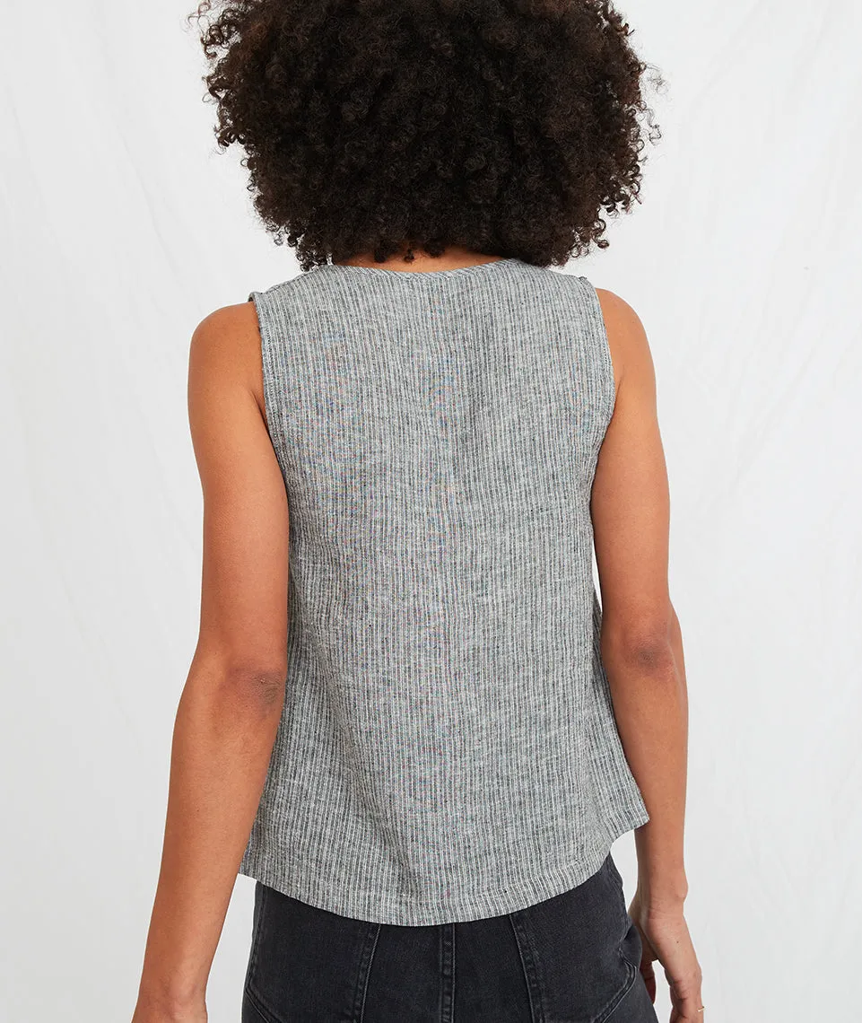 Tory Tank in Black/White Stripe sold by Marine Layer product image thumbnail 4