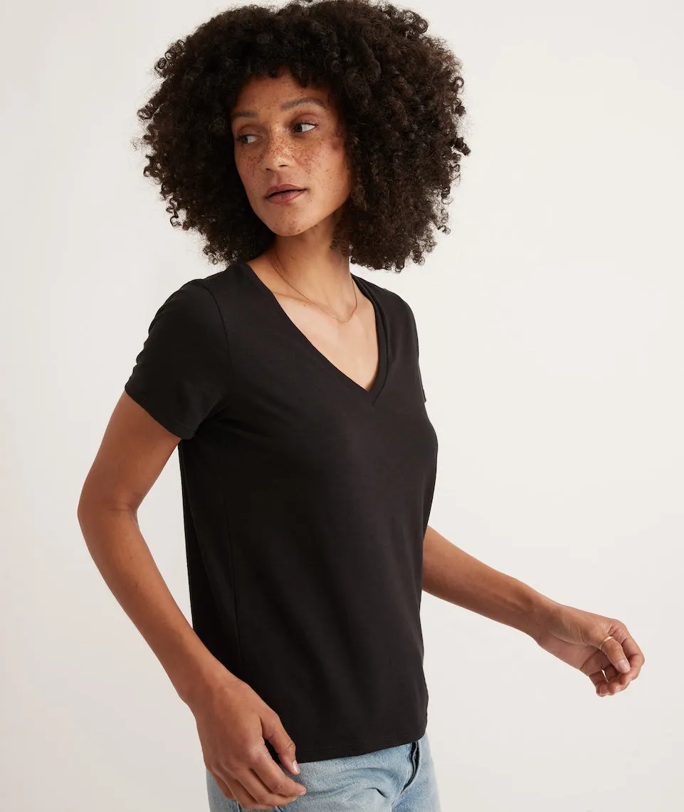 Classic V-Neck Tee in Black sold by Marine Layer product image thumbnail 4