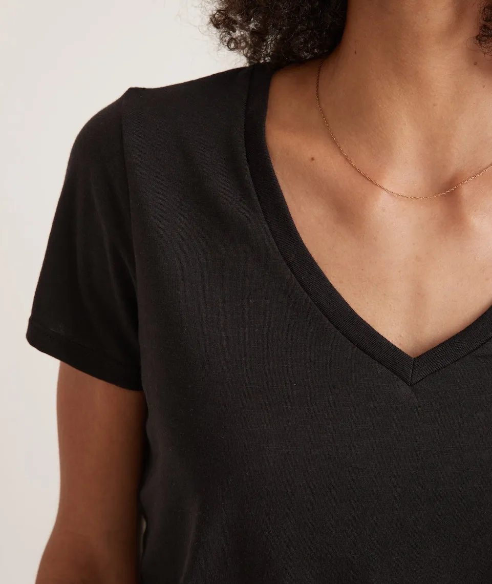 Classic V-Neck Tee in Black sold by Marine Layer product image thumbnail 3