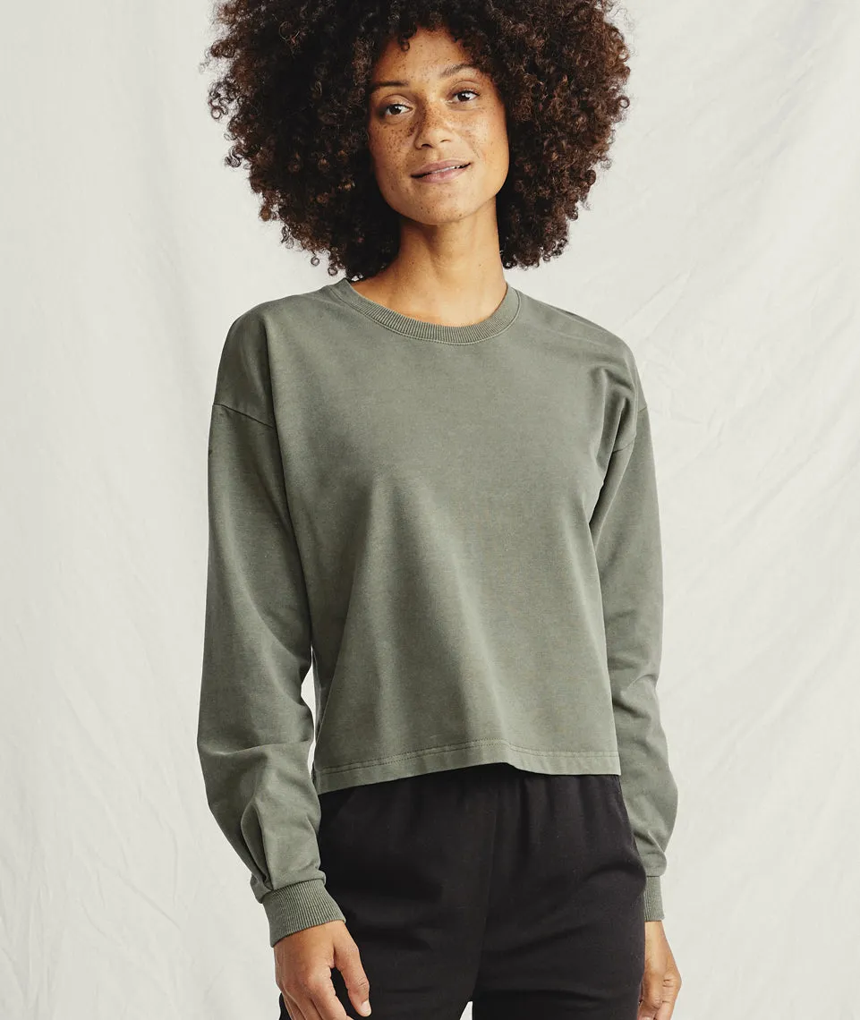 Tate Sweatshirt in Dusty Olive sold by Marine Layer