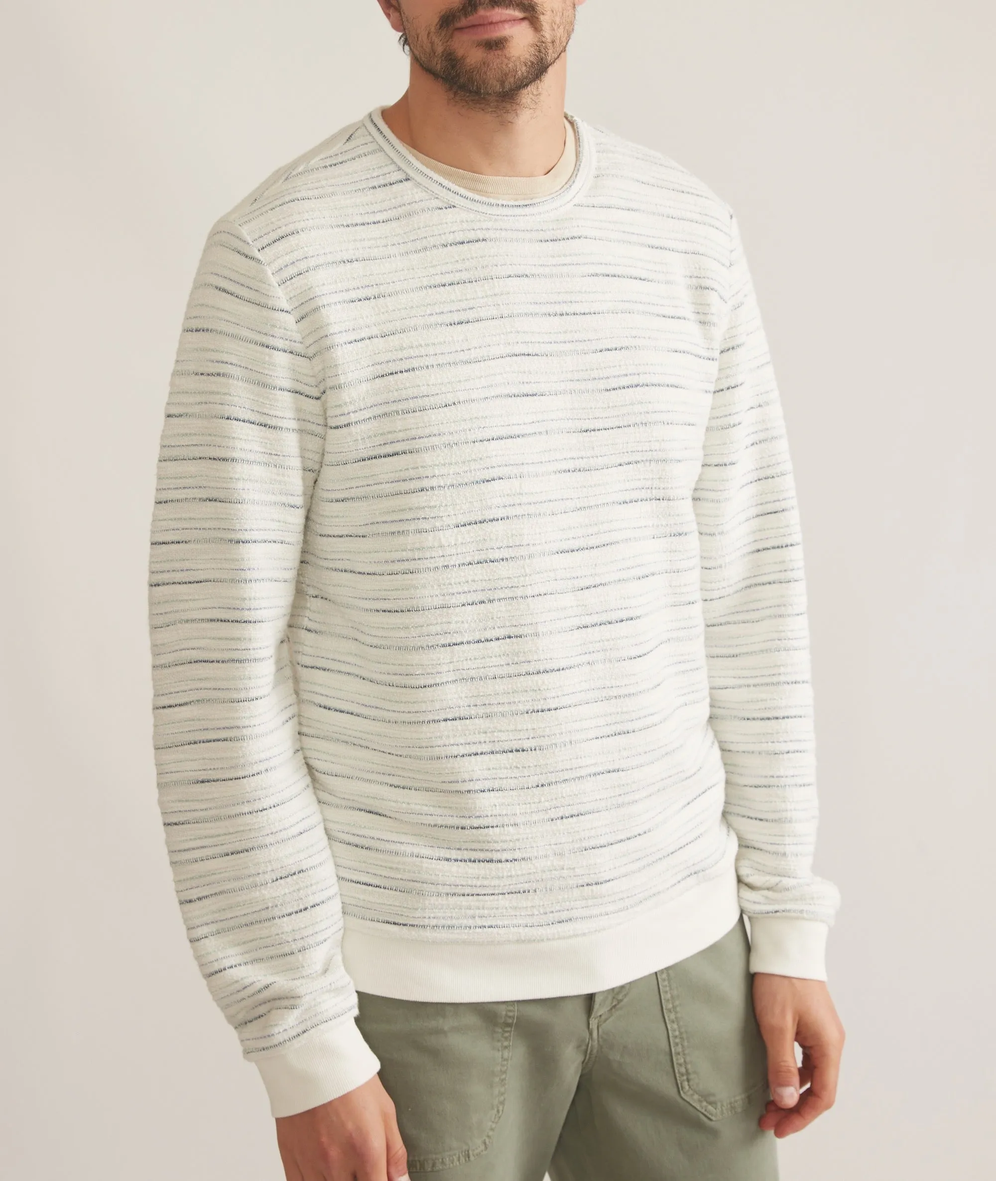 Textured Stripe Crewneck sold by Marine Layer product image thumbnail 4