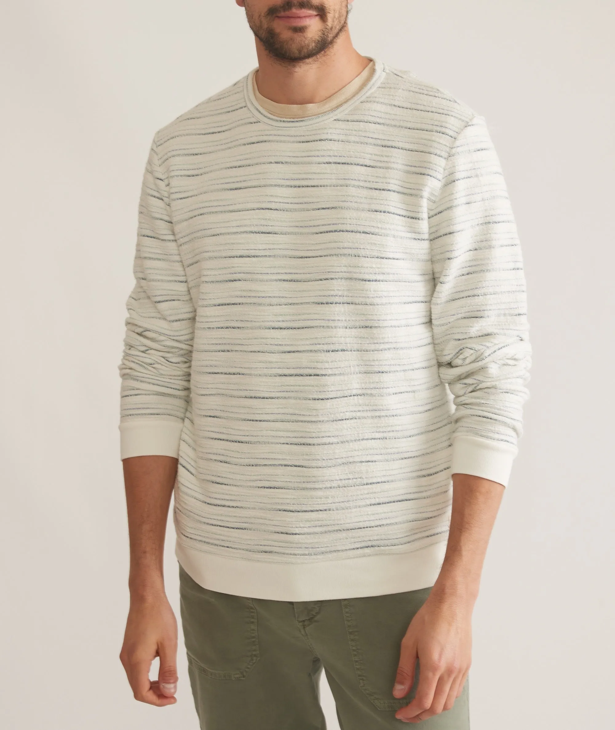 Textured Stripe Crewneck sold by Marine Layer product image thumbnail 2