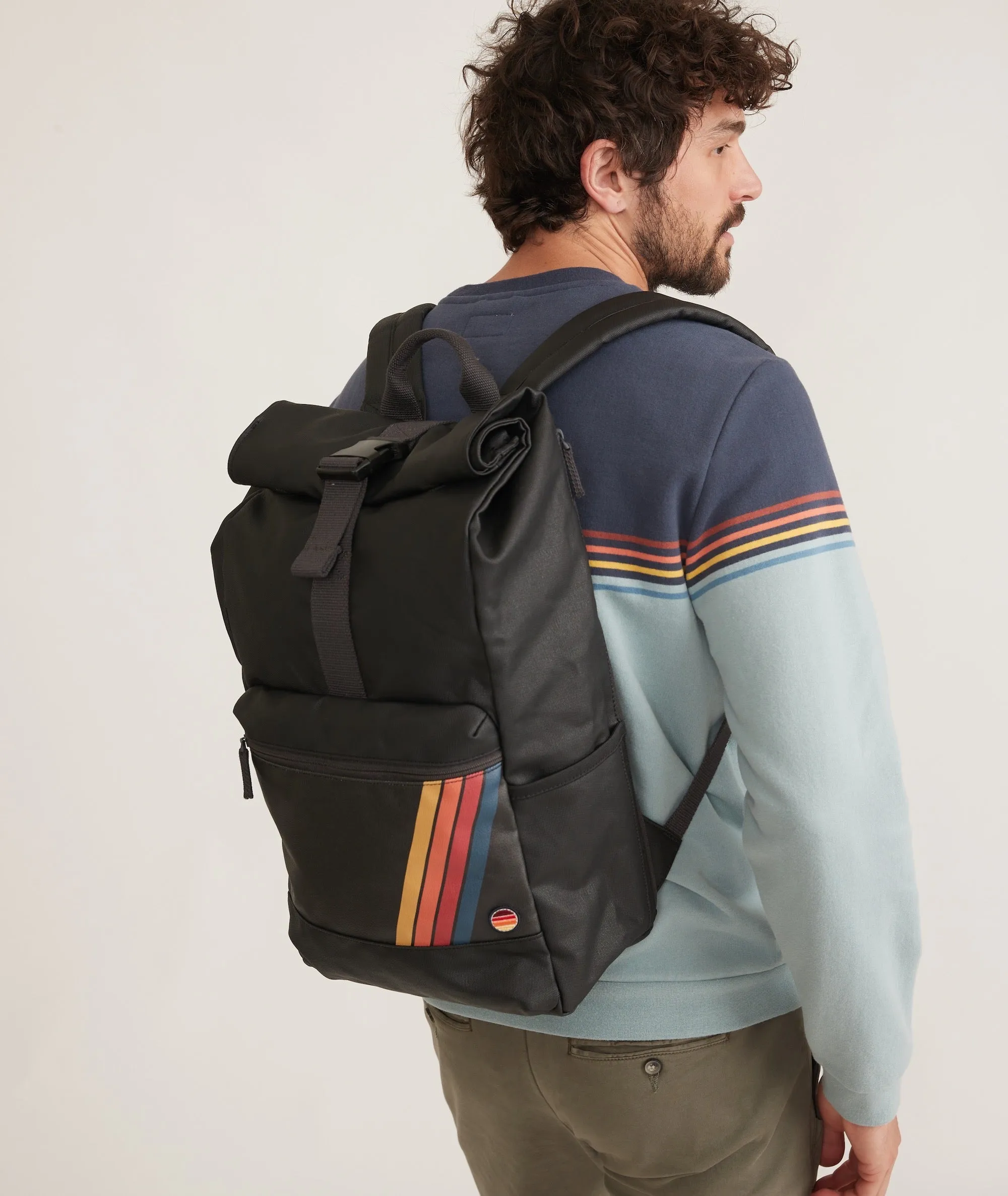 Roll Top Backpack in Phantom sold by Marine Layer product image thumbnail 3