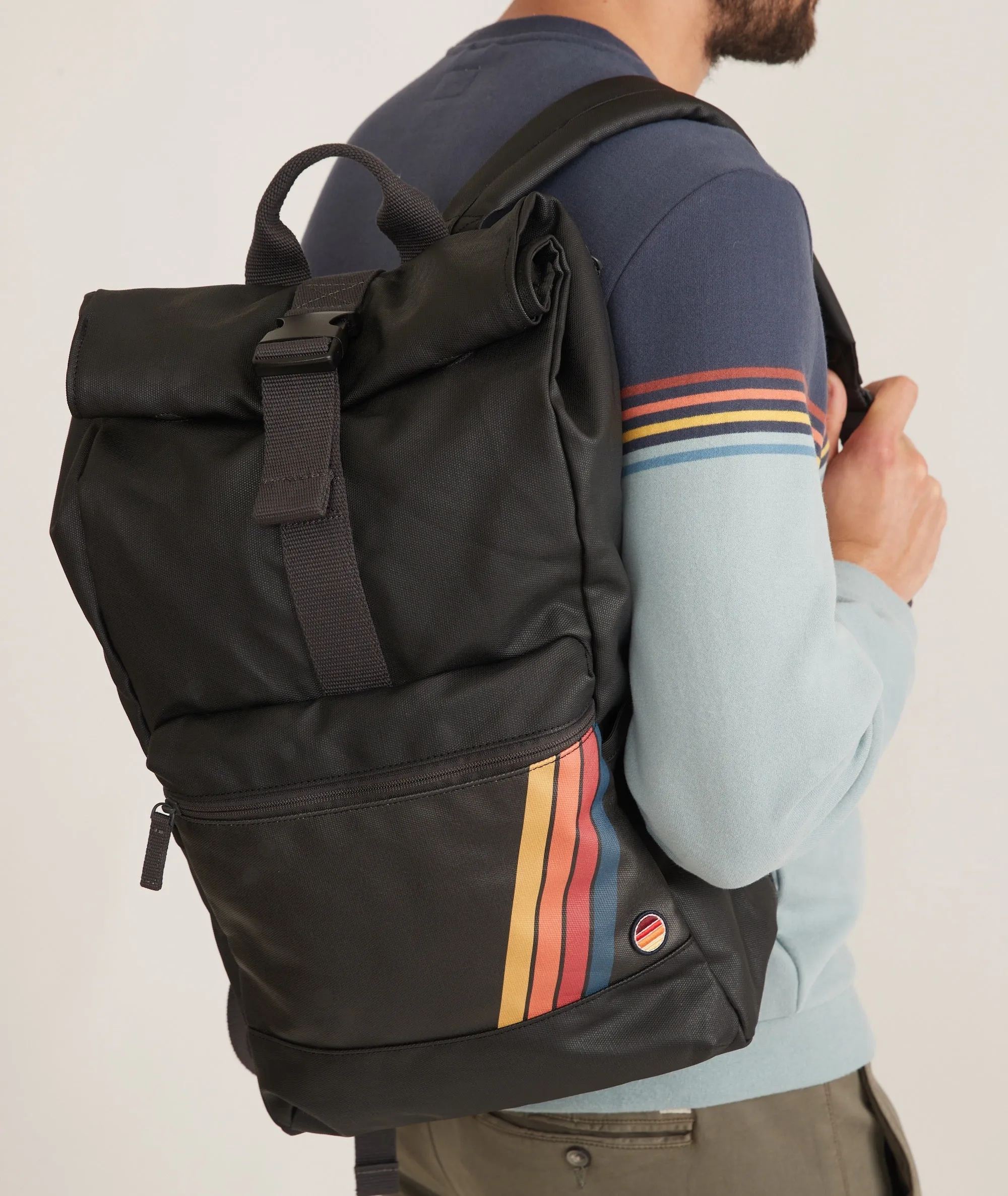 Roll Top Backpack in Phantom sold by Marine Layer product image thumbnail 2