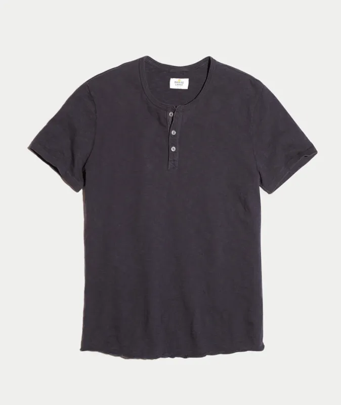 Shortsleeve Henley in Graphite sold by Marine Layer