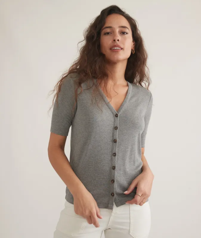 Lexi Rib Button Top sold by Marine Layer