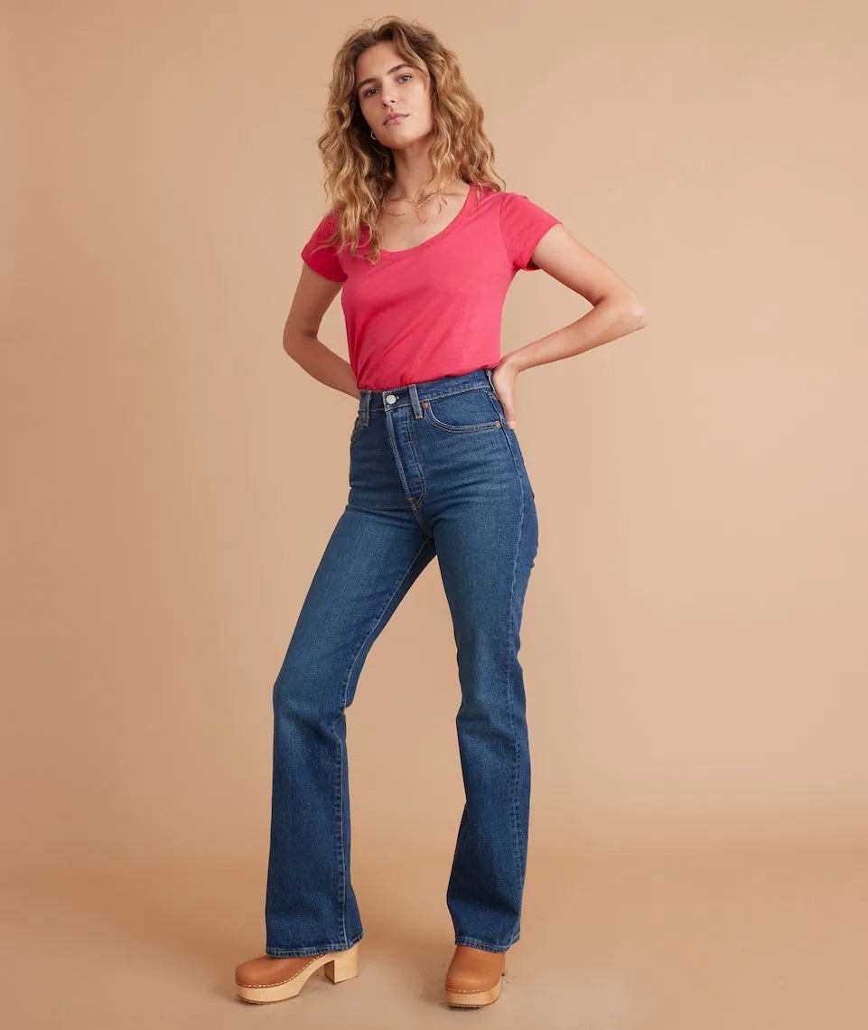 Classic Scoop Neck Tee in Bright Rose sold by Marine Layer product image thumbnail 4