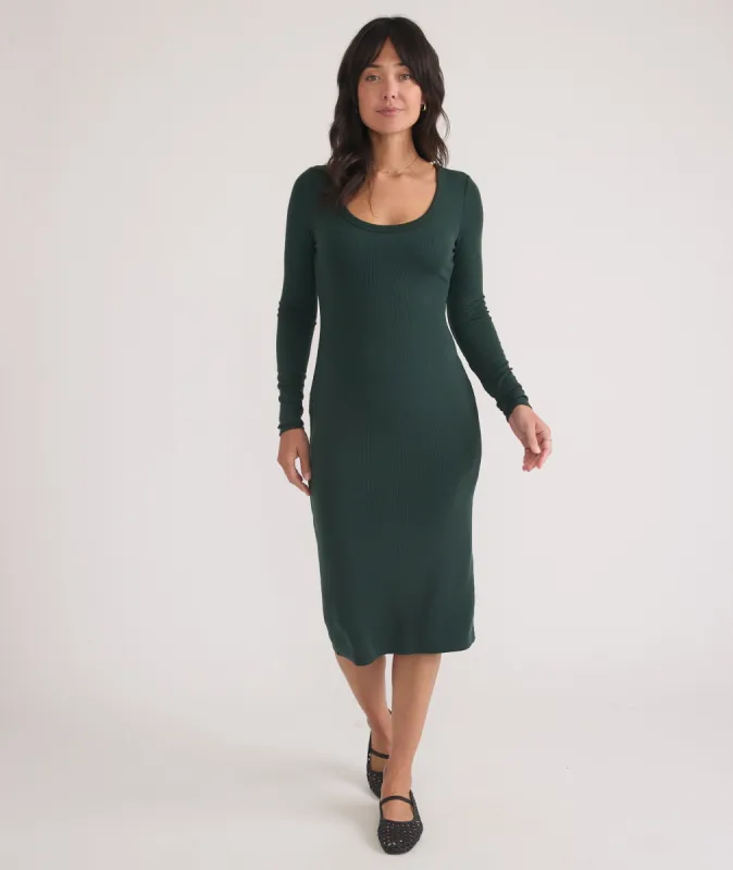 Lexi Rib Long Sleeve Midi Dress sold by Marine Layer