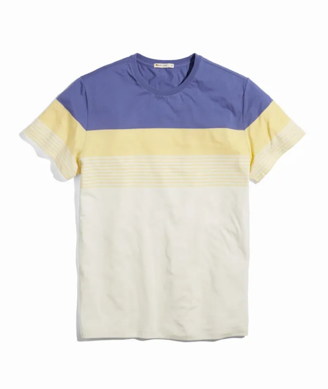 Signature Crew Tee in Cobalt/Apricot sold by Marine Layer