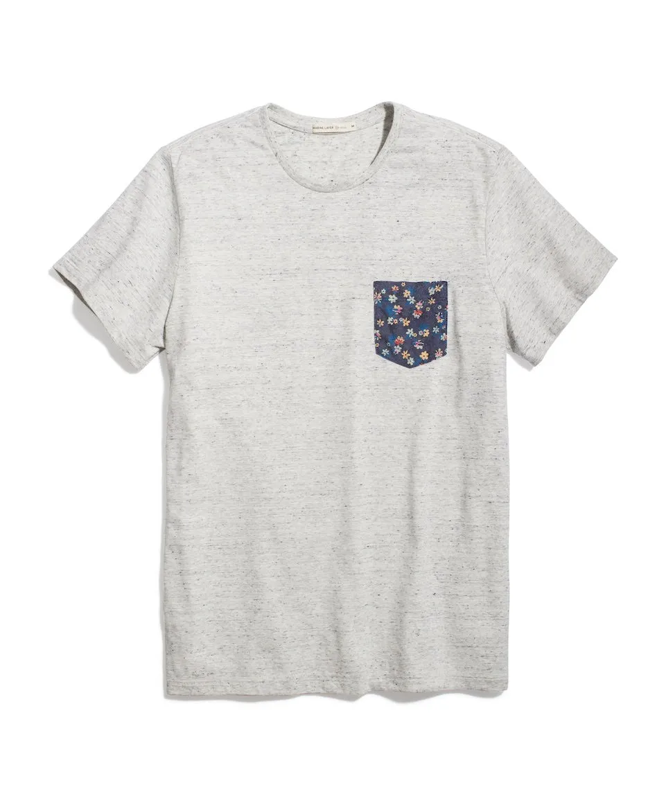 Signature Pocket Tee in Ash Heather sold by Marine Layer