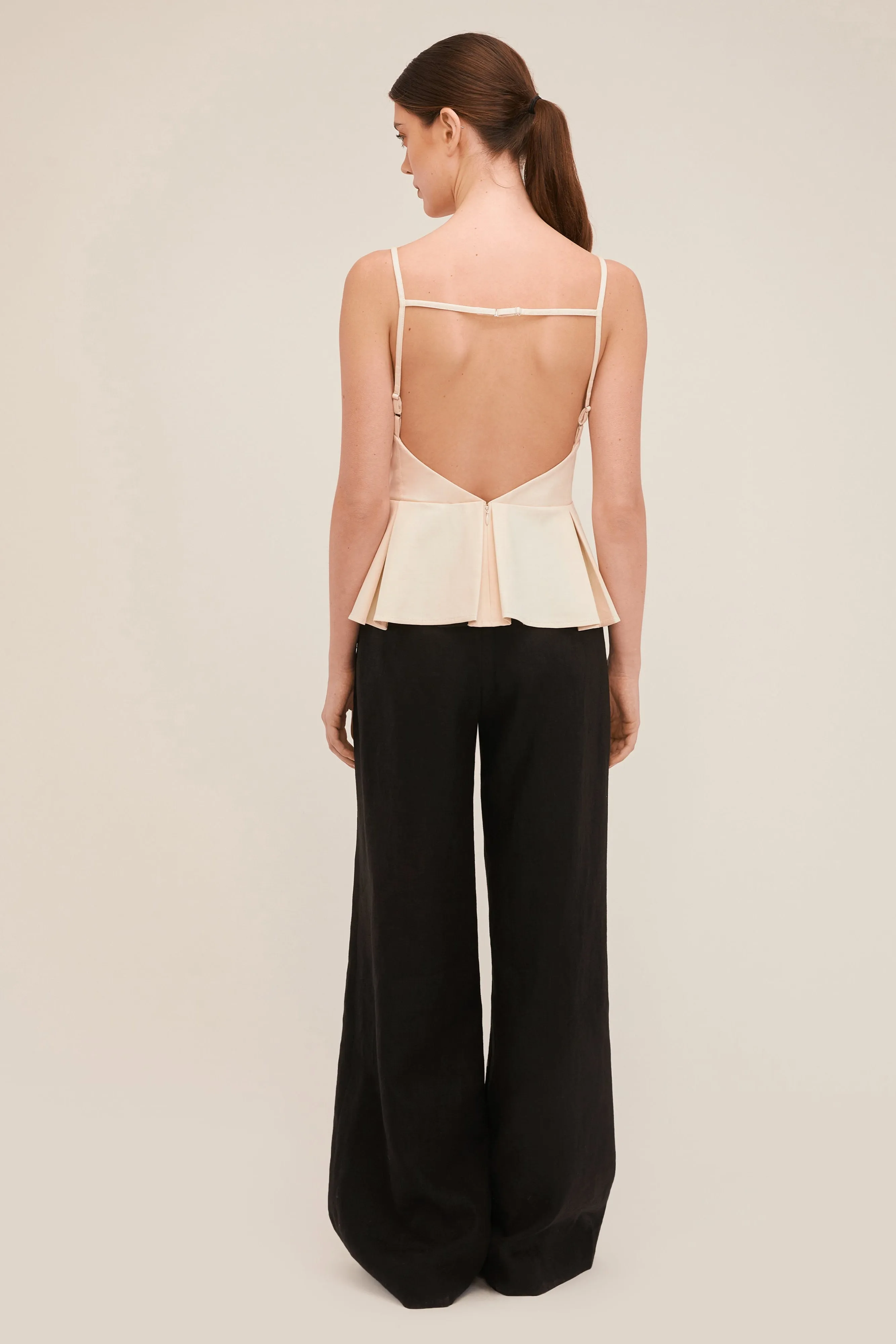 Stretch Pleated Peplum Top in Ivory sold by Marissa Webb product image thumbnail 3