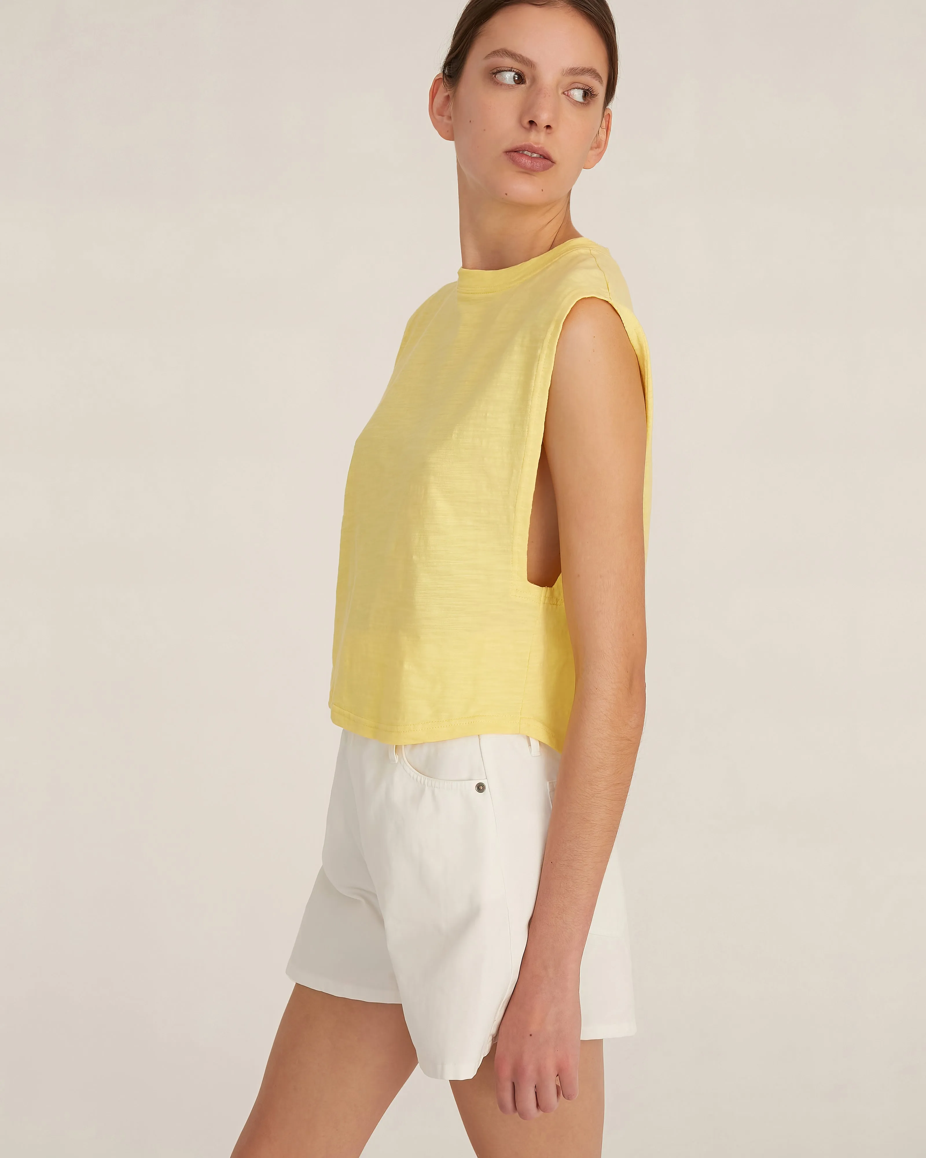 So Relaxed Slub Jersey Muscle Tee in Citrine sold by Marissa Webb product image thumbnail 3