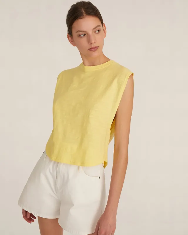 So Relaxed Slub Jersey Muscle Tee in Citrine sold by Marissa Webb