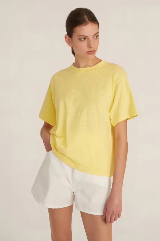 So Relaxed Slub Jersey Boyfriend Tee in Citrine sold by Marissa Webb