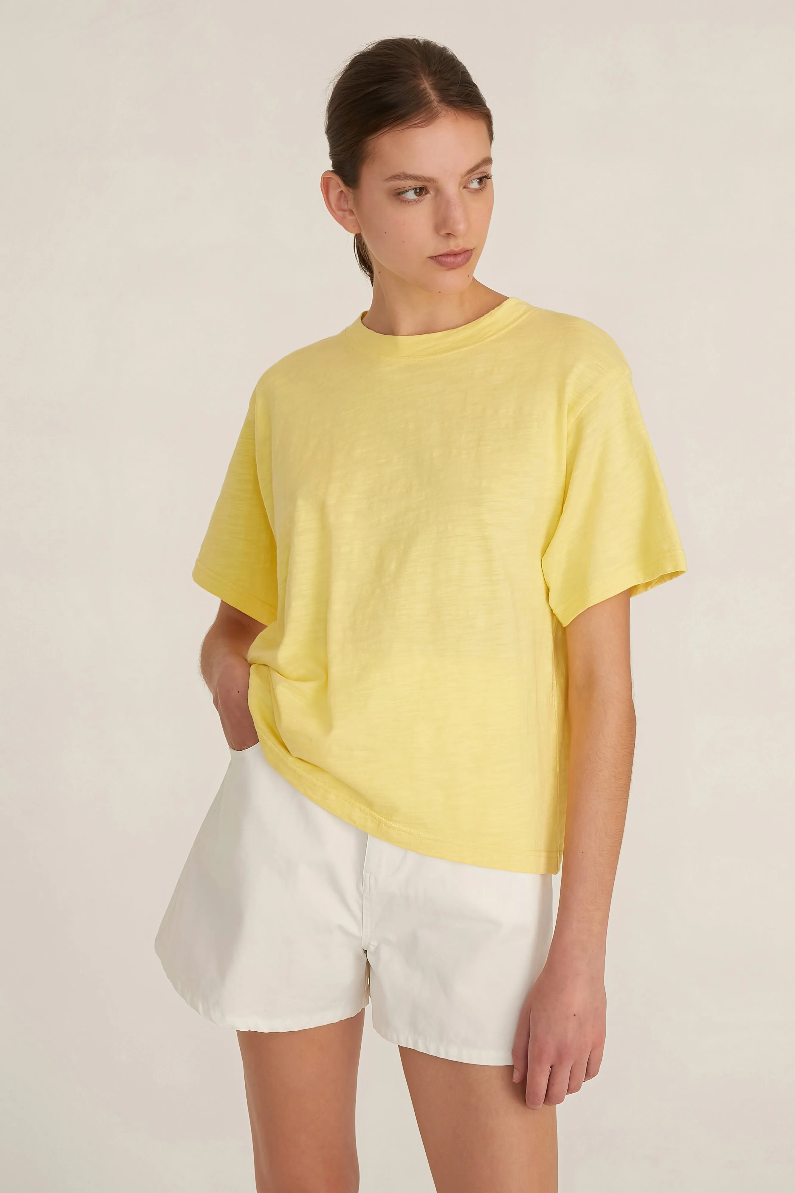 So Relaxed Slub Jersey Boyfriend Tee in Citrine sold by Marissa Webb