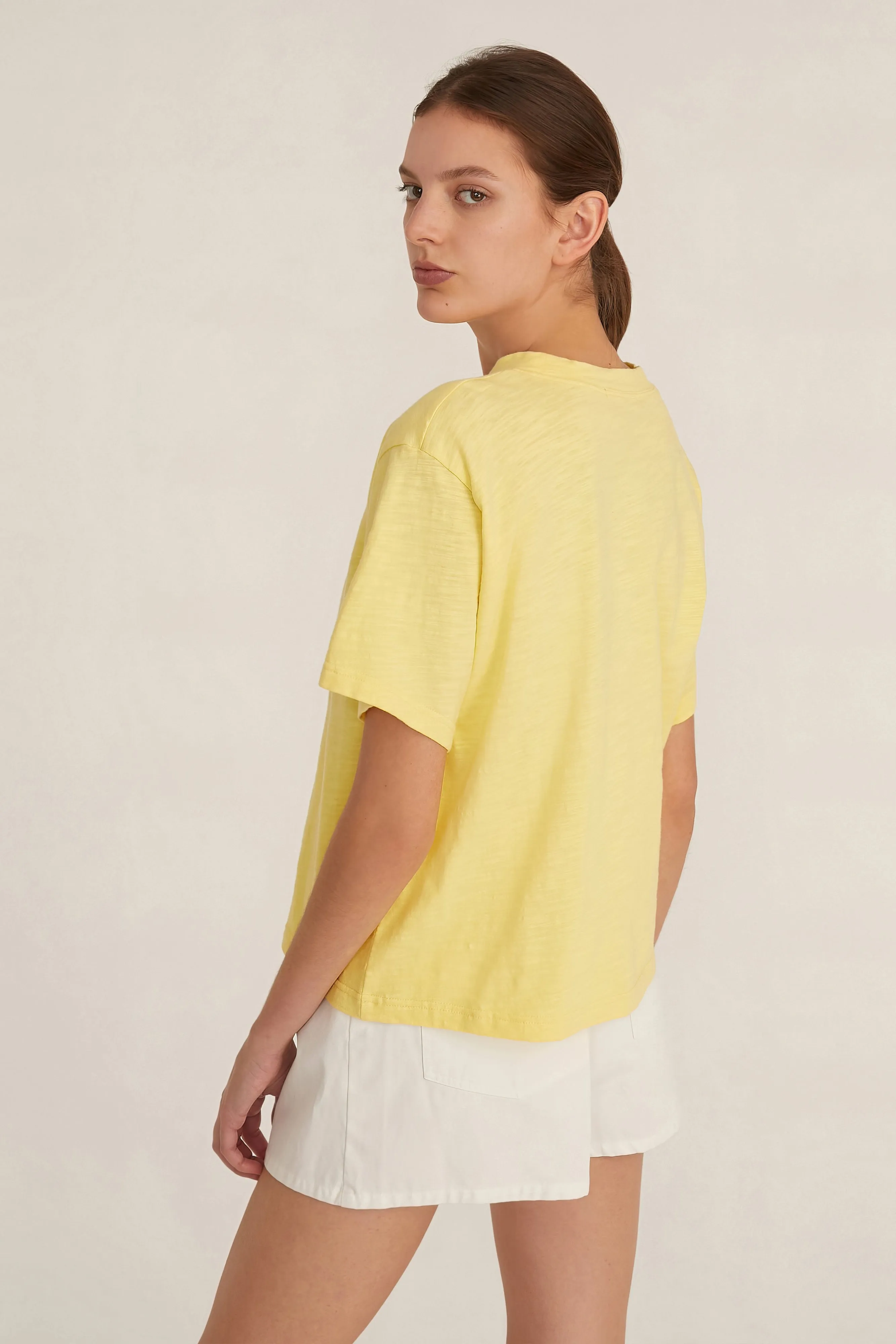 So Relaxed Slub Jersey Boyfriend Tee in Citrine sold by Marissa Webb product image thumbnail 4
