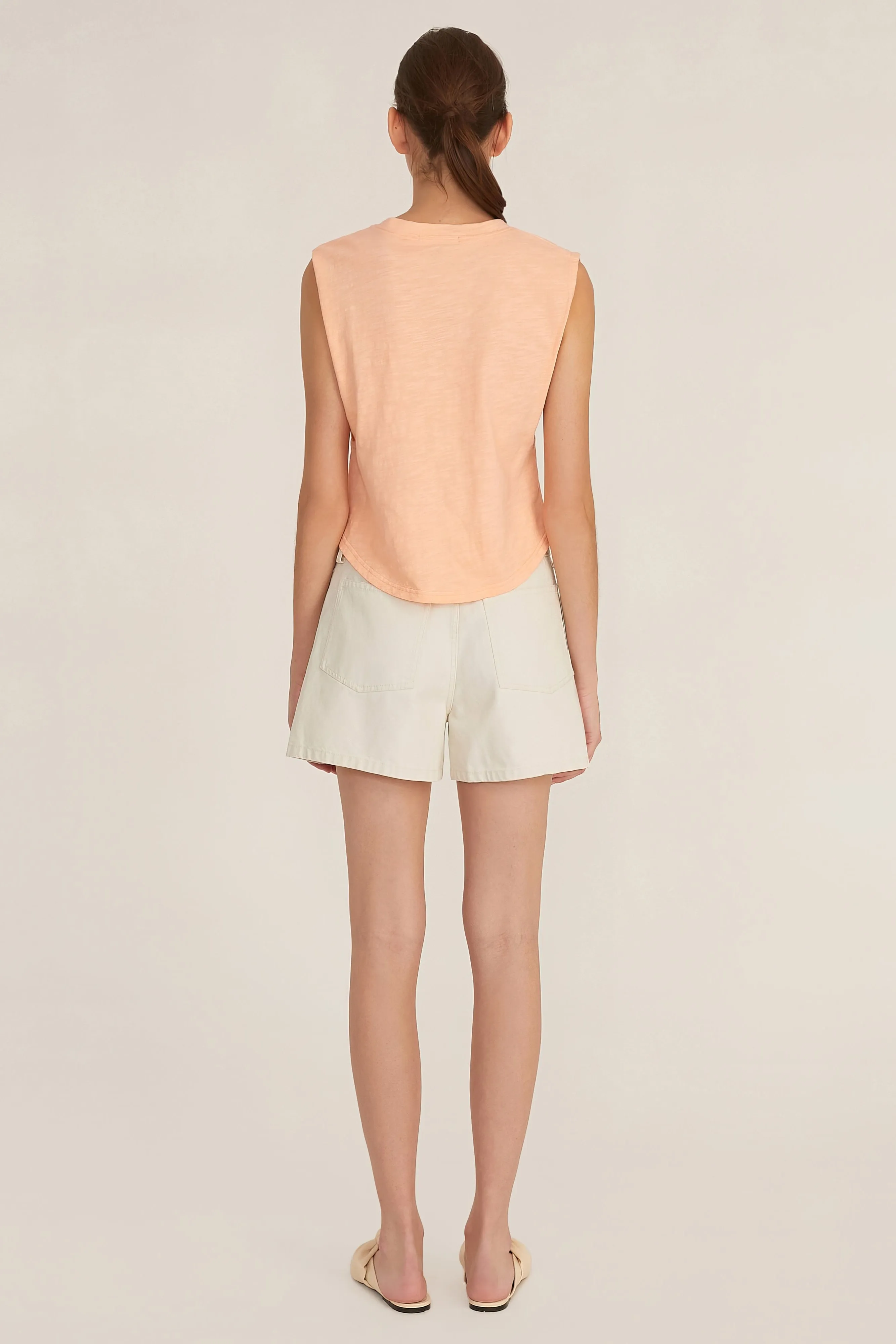 So Relaxed Slub Jersey Muscle Tee in Papaya sold by Marissa Webb product image thumbnail 4