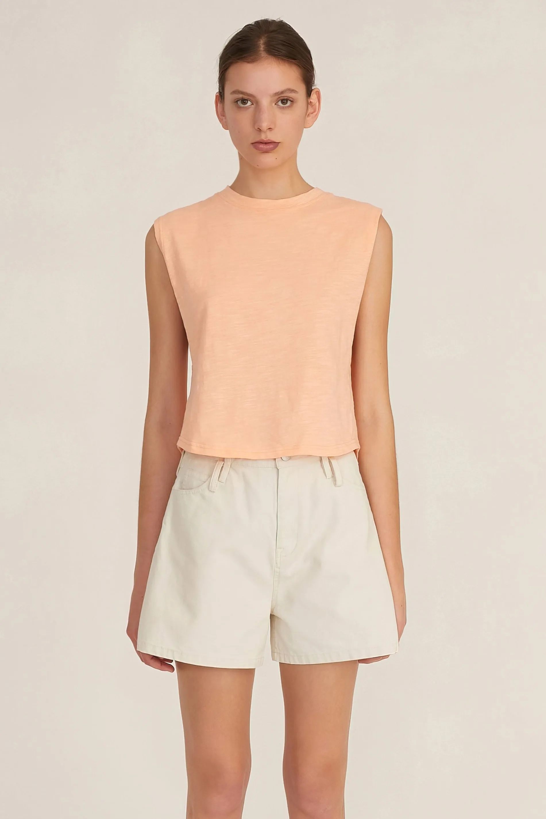 So Relaxed Slub Jersey Muscle Tee in Papaya sold by Marissa Webb product image thumbnail 3