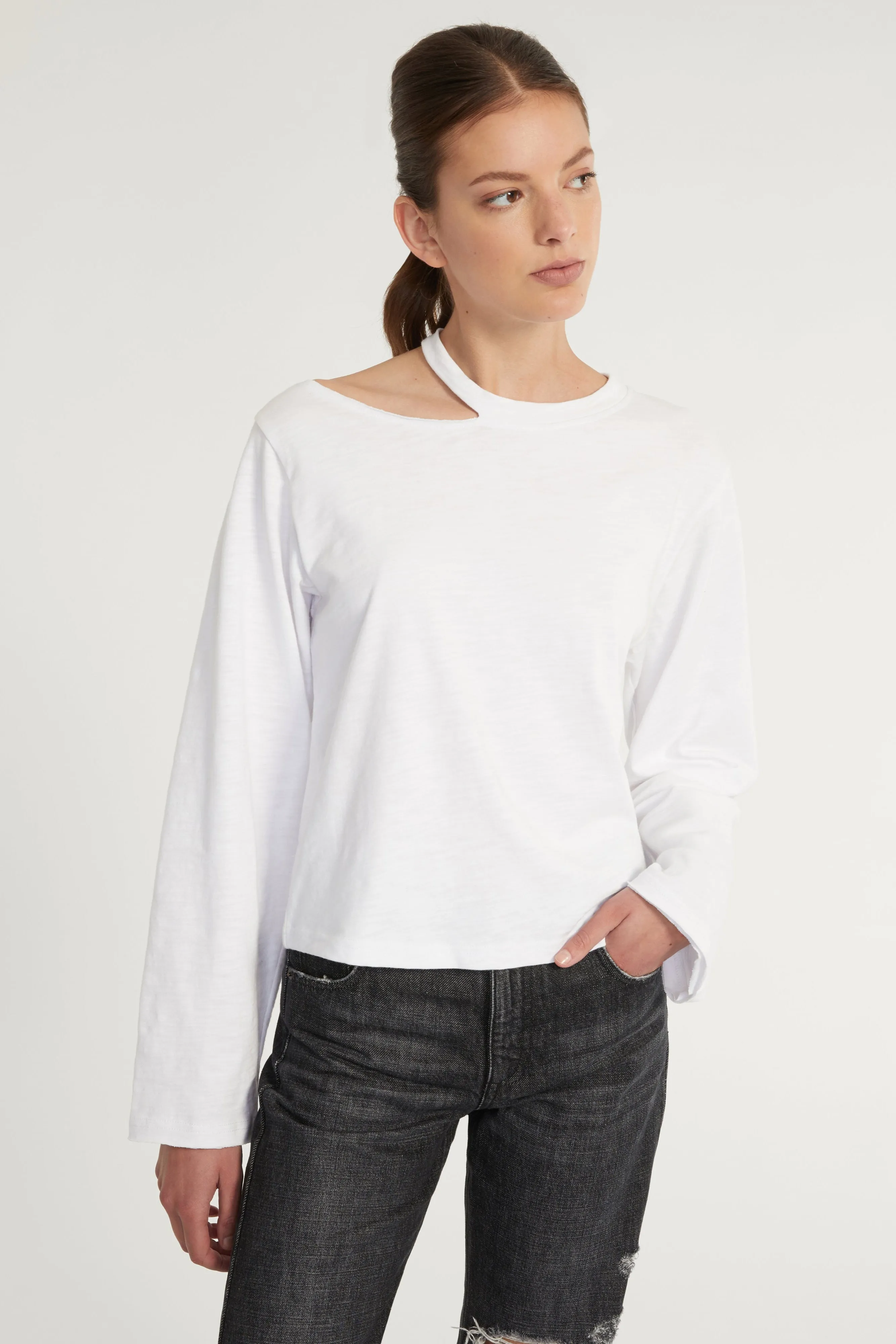 Tate Cut Out Long Sleeve in White sold by Marissa Webb