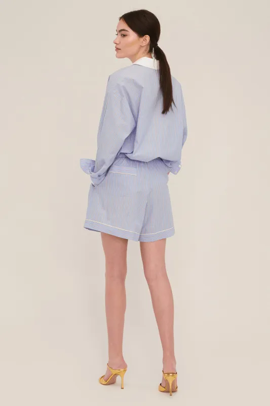 Henry Lounge Short in Cerulean Edie Stripe sold by Marissa Webb