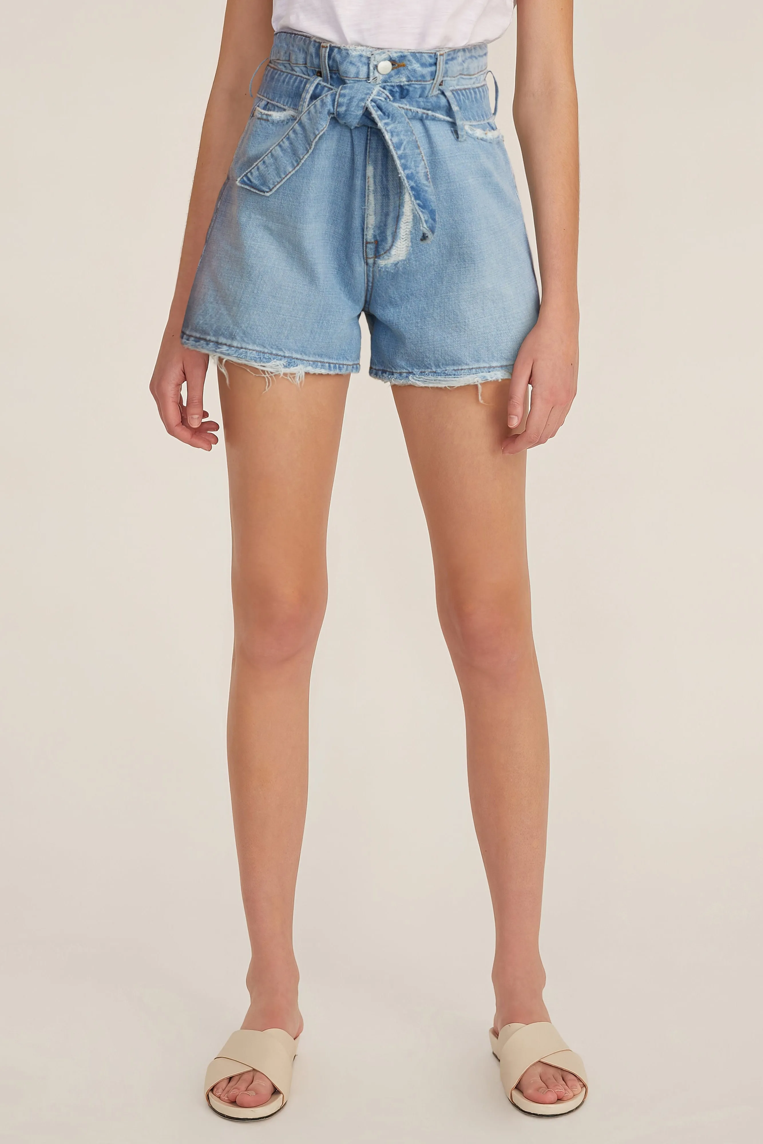 Banks Paper Bag Distressed Denim Boyfriend Short sold by Marissa Webb product image thumbnail 3