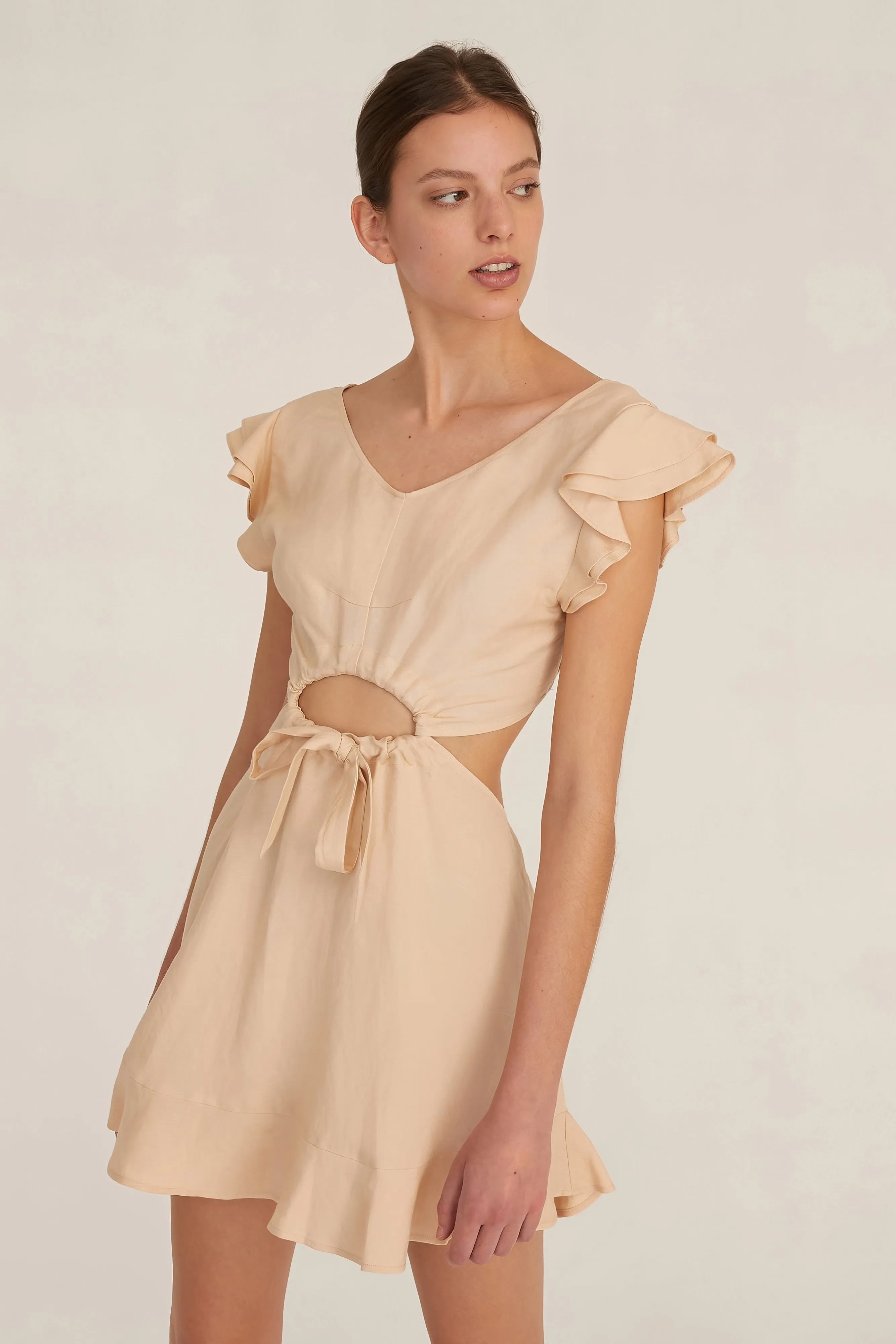 Kaia Linen Blend Cut Out Mini Dress sold by Marissa Webb product image thumbnail 3