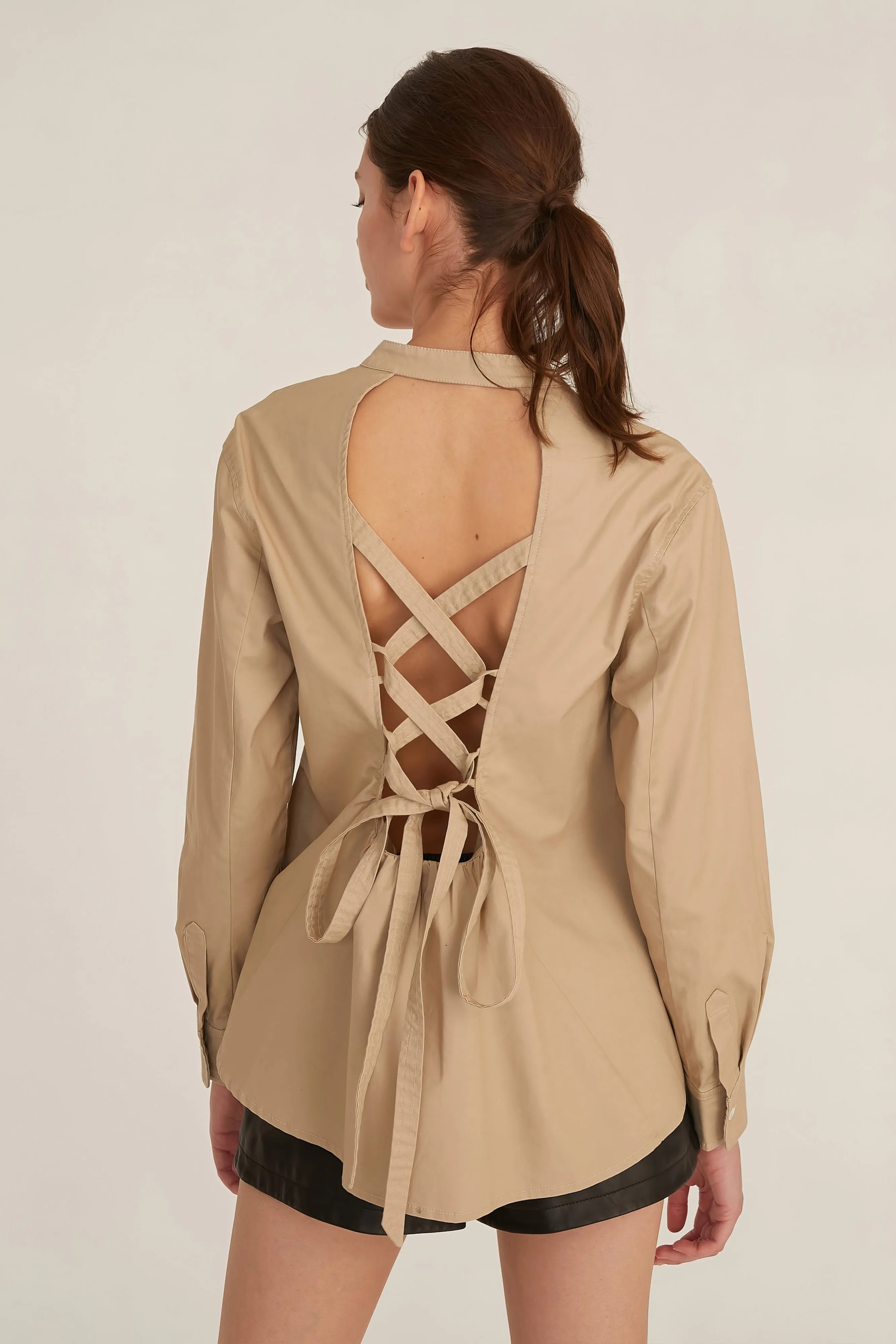 Lennox Canvas Tie-Back Button Down sold by Marissa Webb product image thumbnail 2