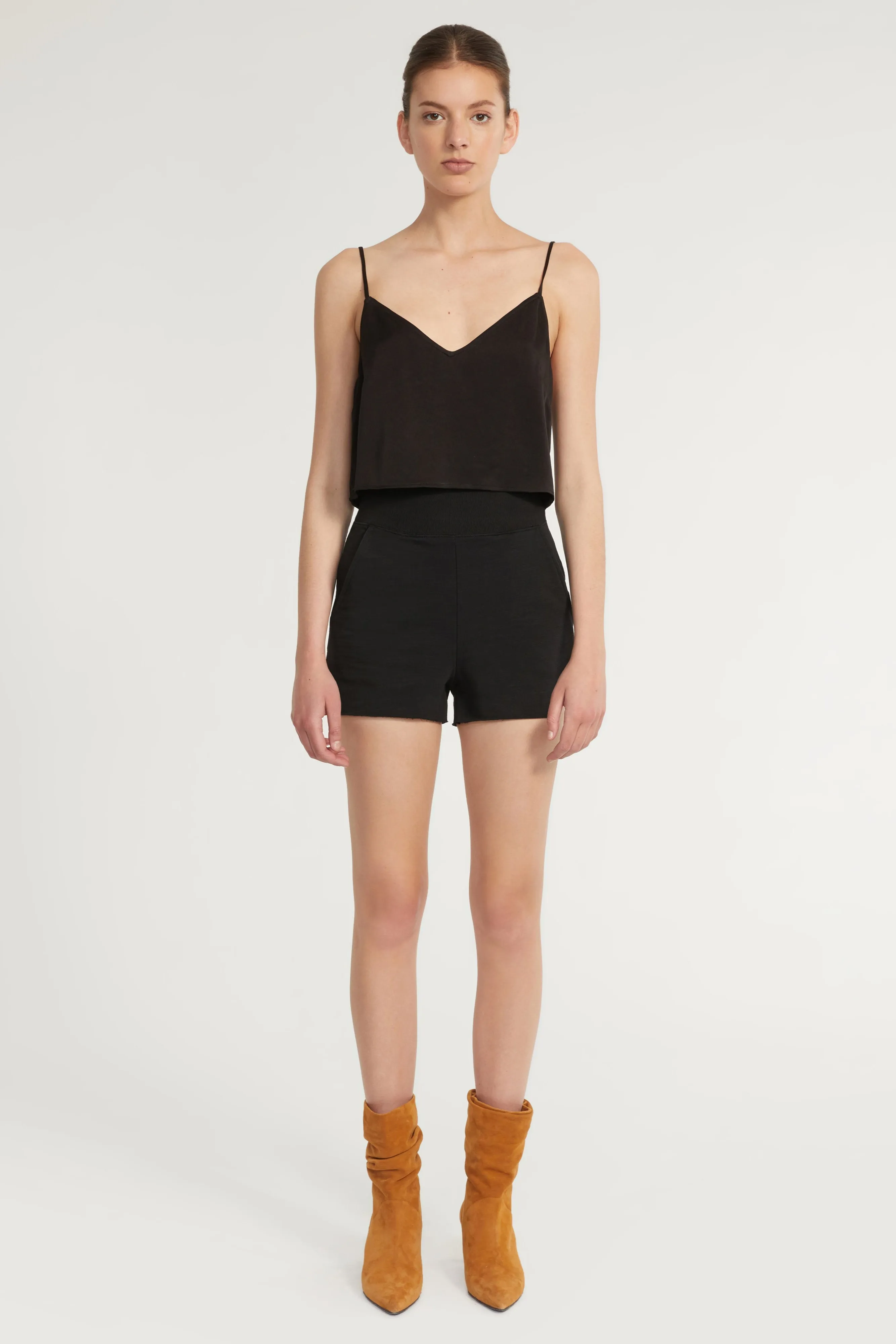 So High Waisted Slub Cotton Short in Black sold by Marissa Webb product image thumbnail 2
