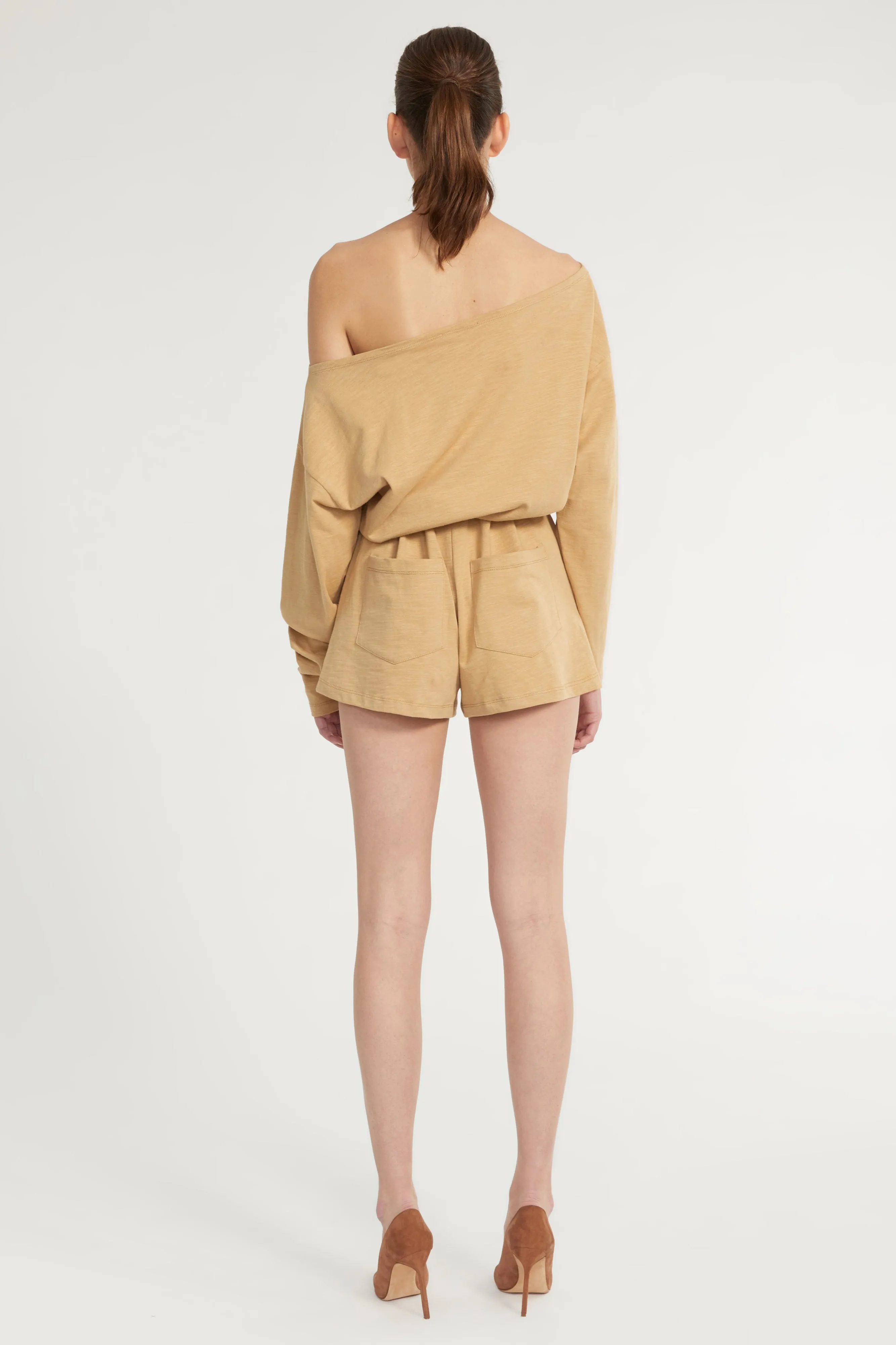 Marlo Drop Shoulder Knit Romper in Sedona sold by Marissa Webb product image thumbnail 4