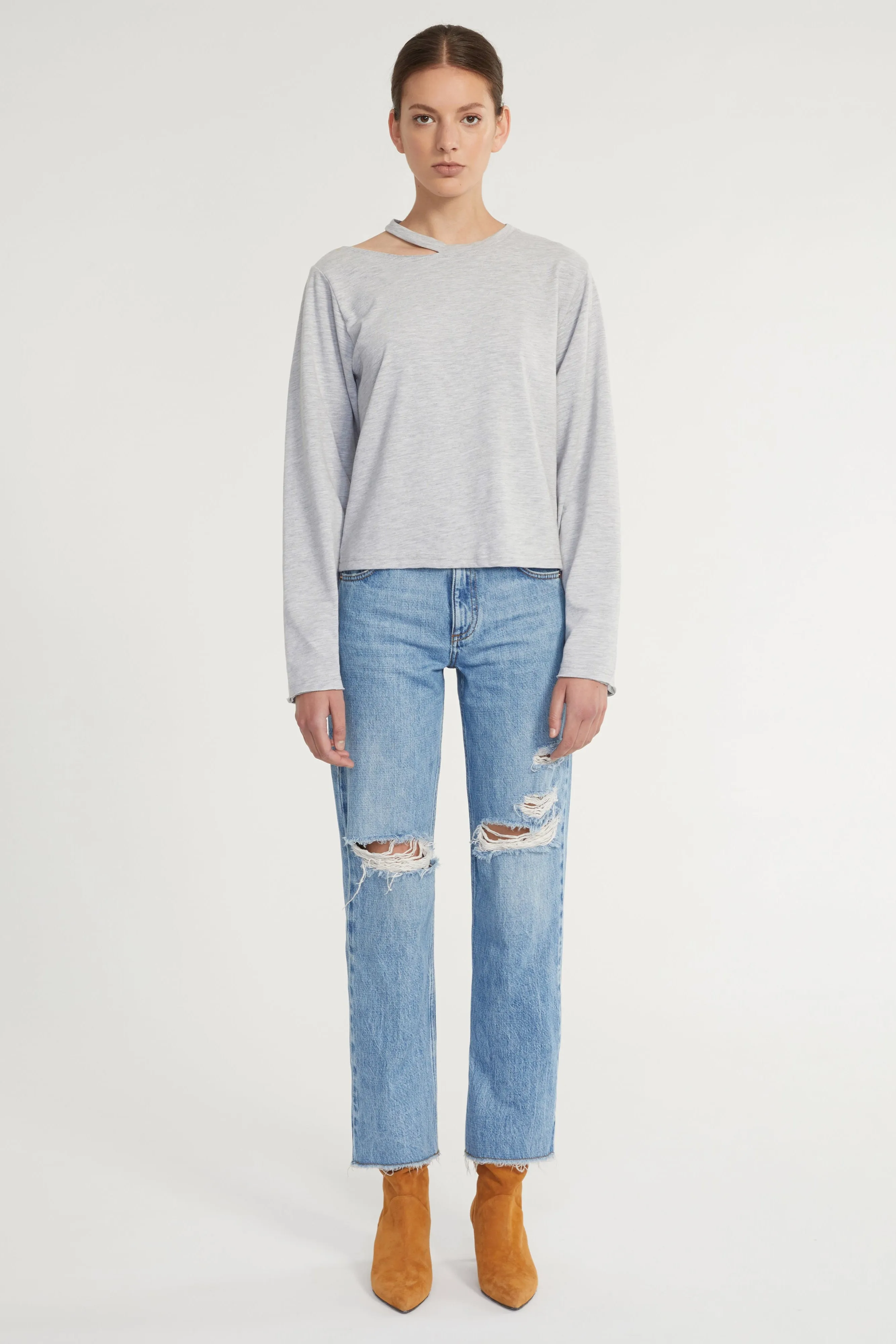 Tate Cut Out Long Sleeve in Light Heather Grey sold by Marissa Webb product image thumbnail 4