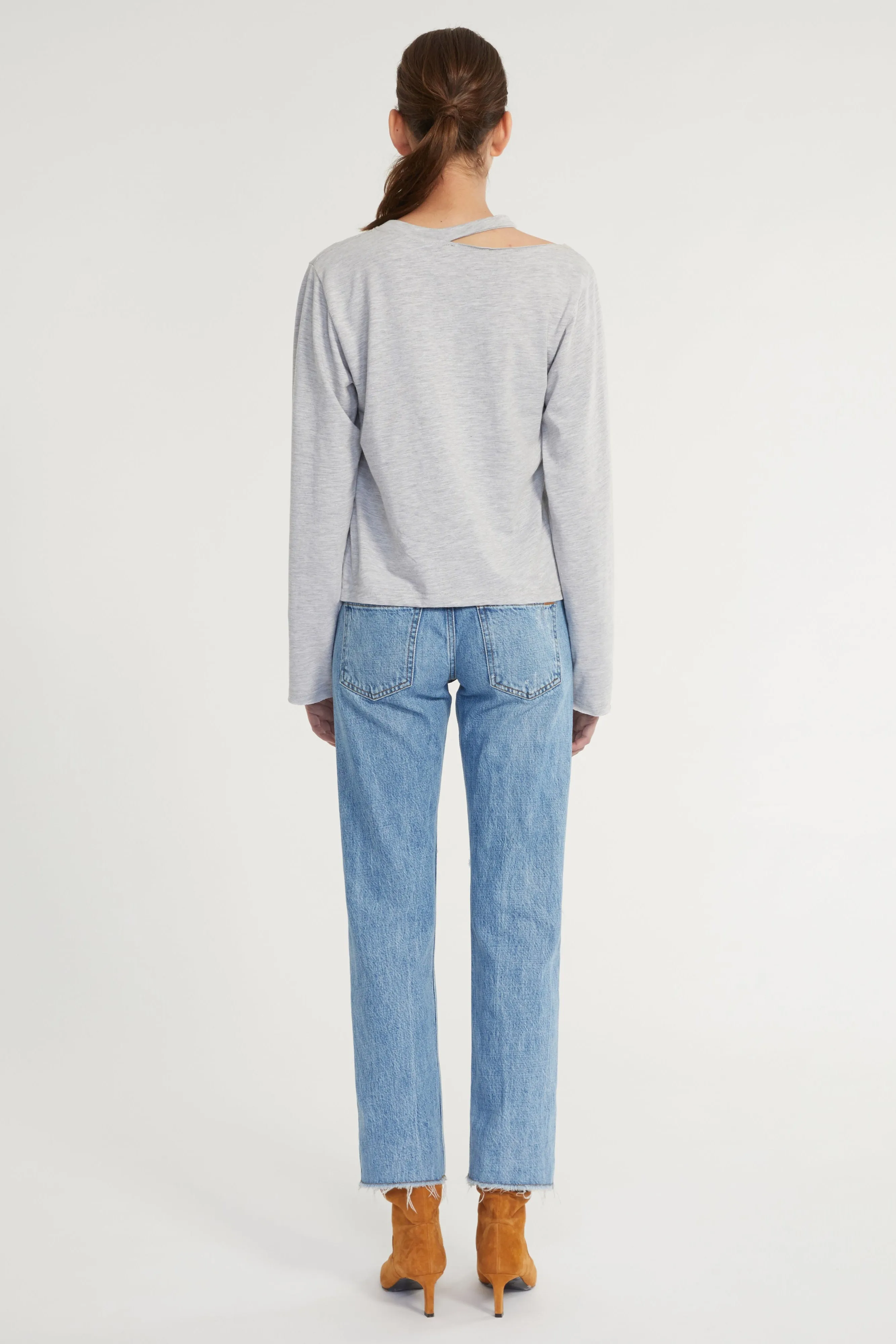 Tate Cut Out Long Sleeve in Light Heather Grey sold by Marissa Webb product image thumbnail 5