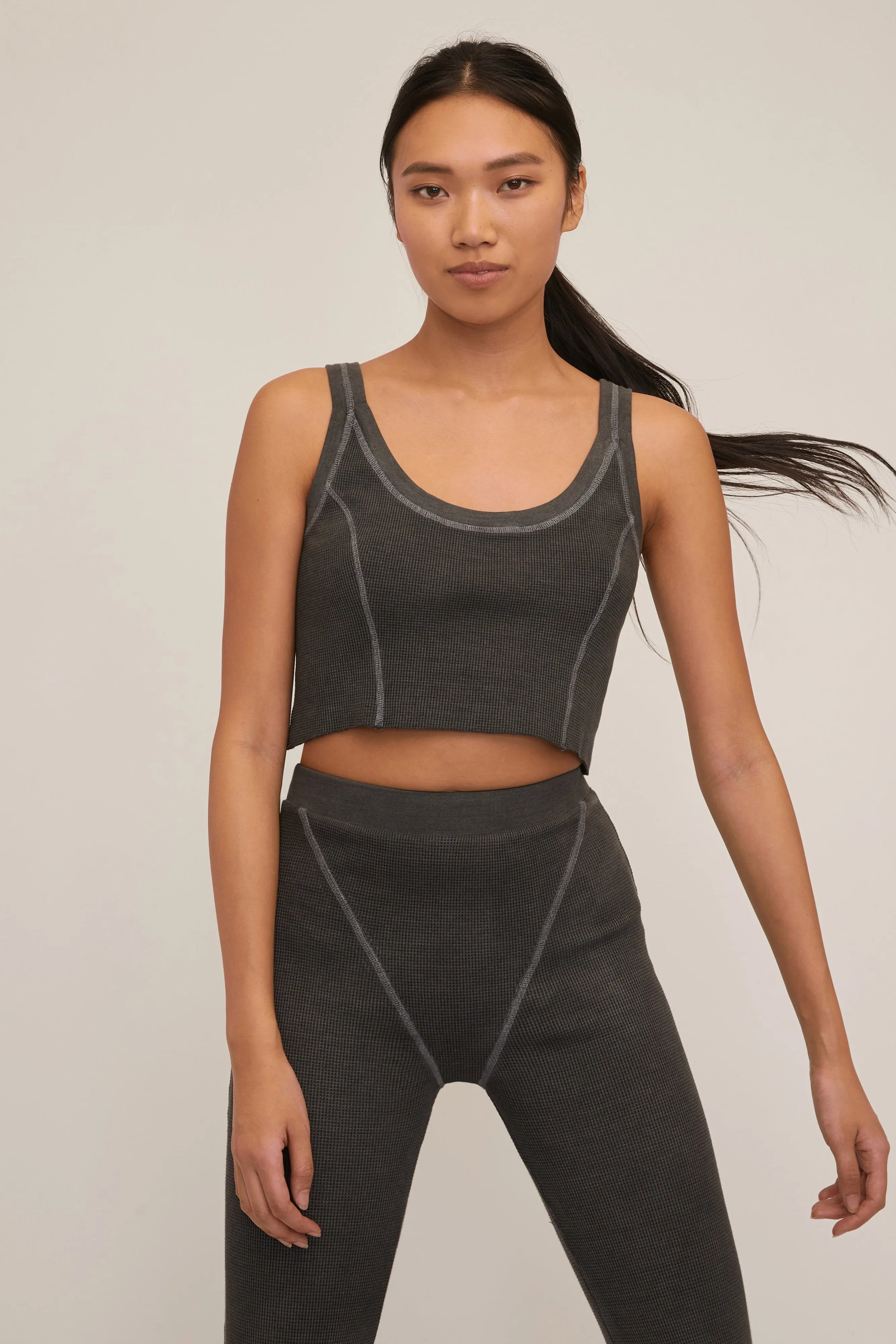 Stretch Waffle Aden Seamed Pant in Ash sold by Marissa Webb product image thumbnail 3