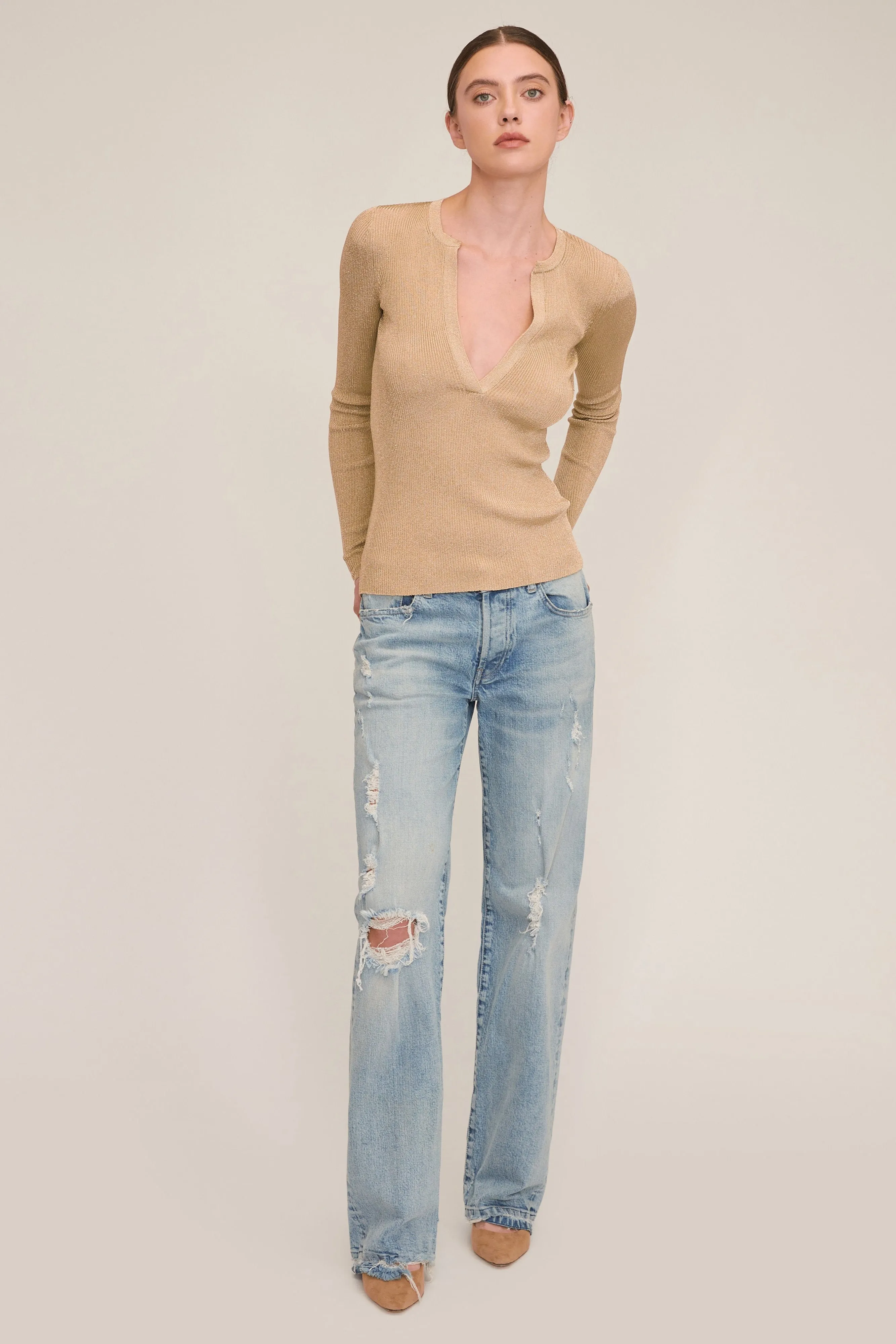 Daria Ribbed Sweater Henley sold by Marissa Webb product image thumbnail 4