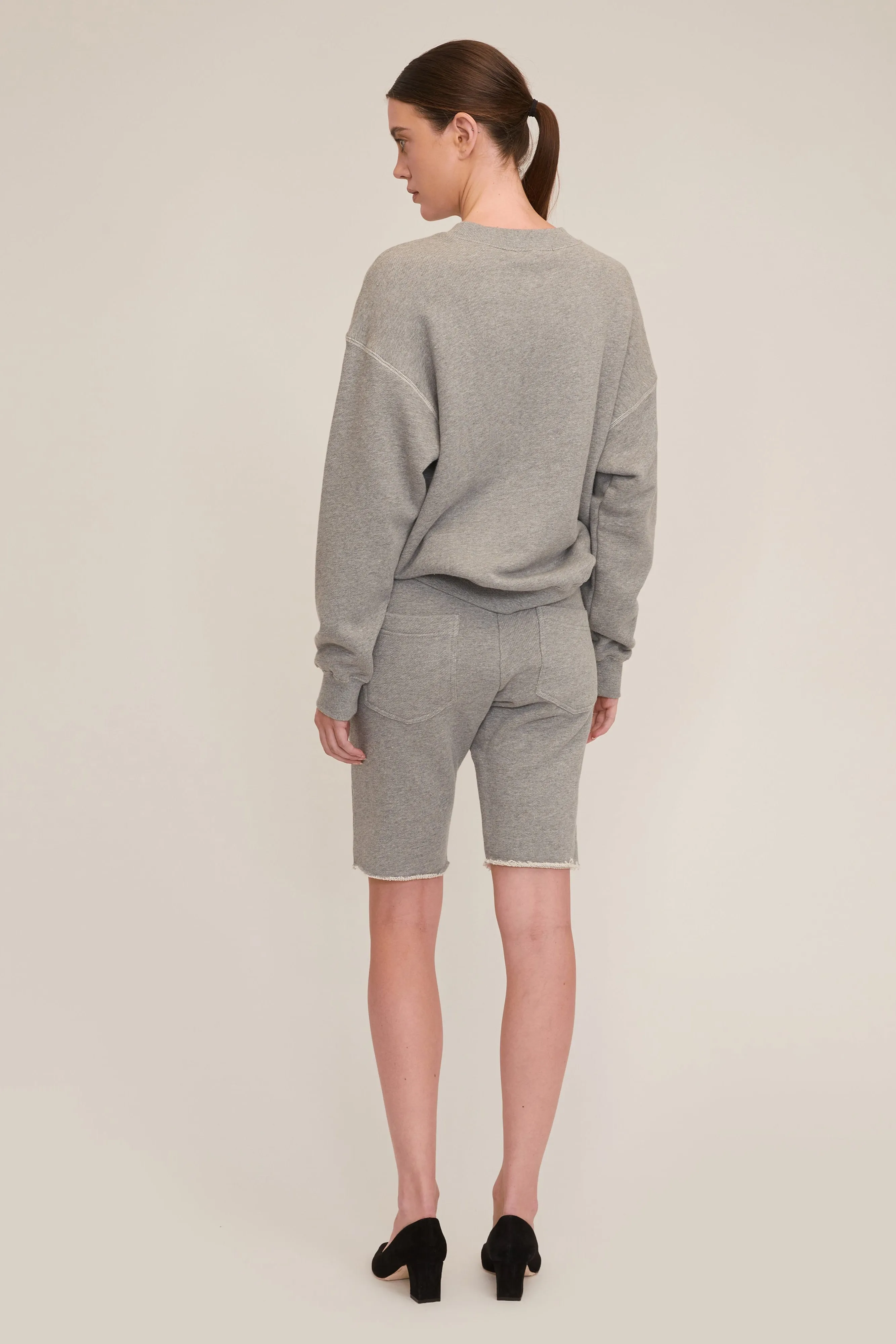 Romy Raw Edge French Terry Bermuda Short in Heather Grey sold by Marissa Webb product image thumbnail 3