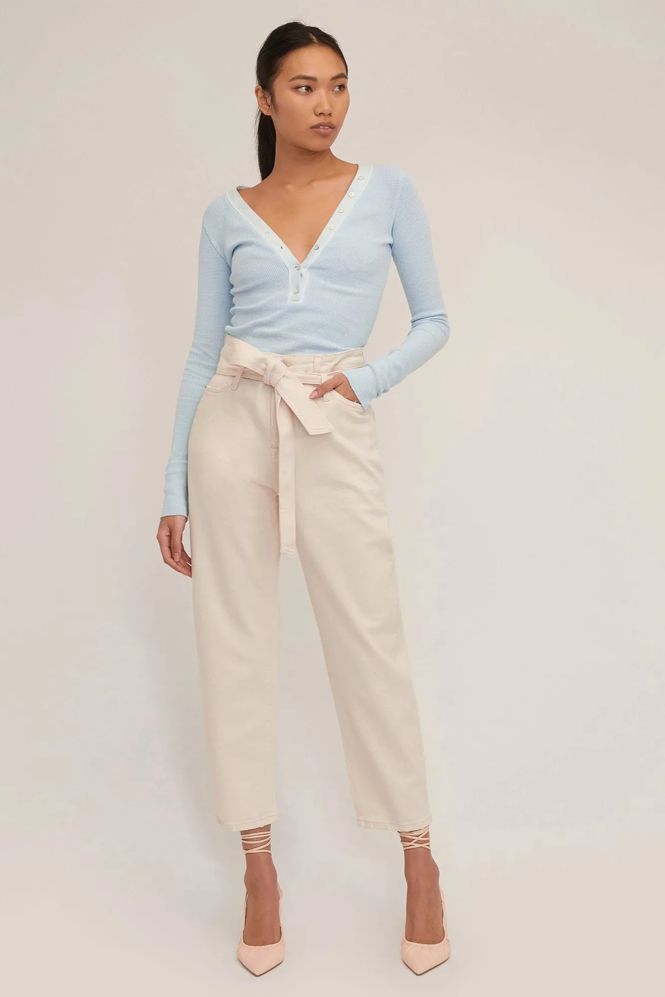 Stevie 80's Barrel Leg in Sand Dune sold by Marissa Webb product image thumbnail 2