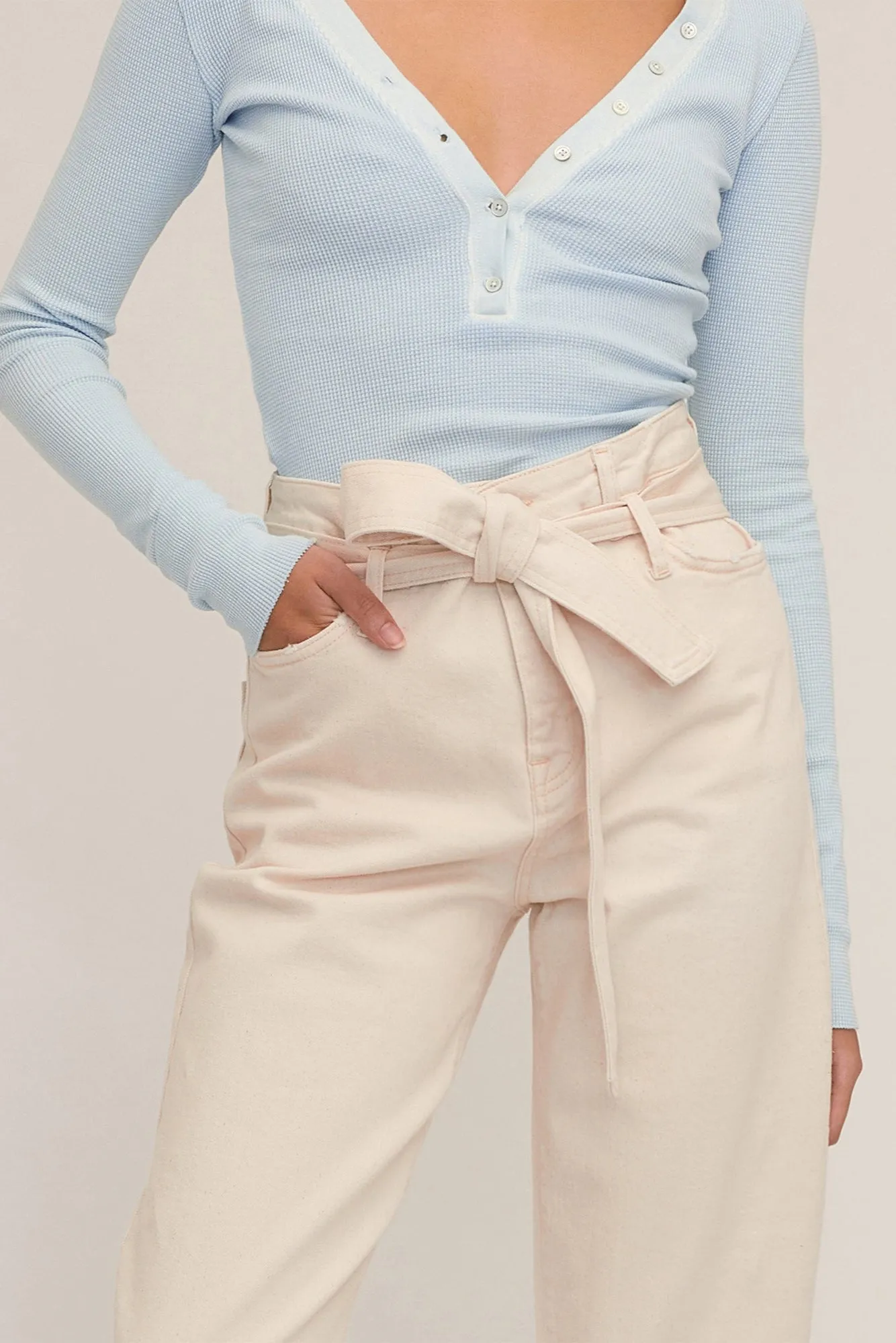 Stevie 80's Barrel Leg in Sand Dune sold by Marissa Webb product image thumbnail 4