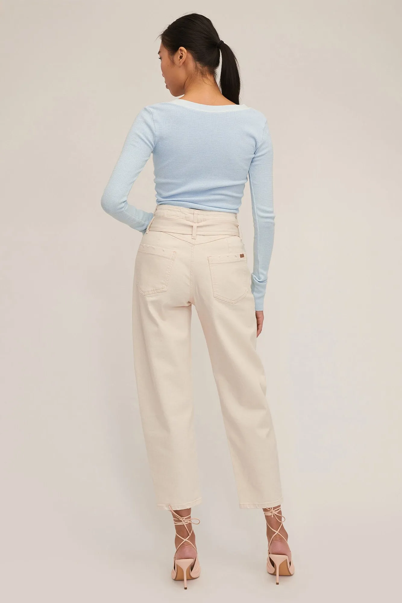 Stevie 80's Barrel Leg in Sand Dune sold by Marissa Webb product image thumbnail 3