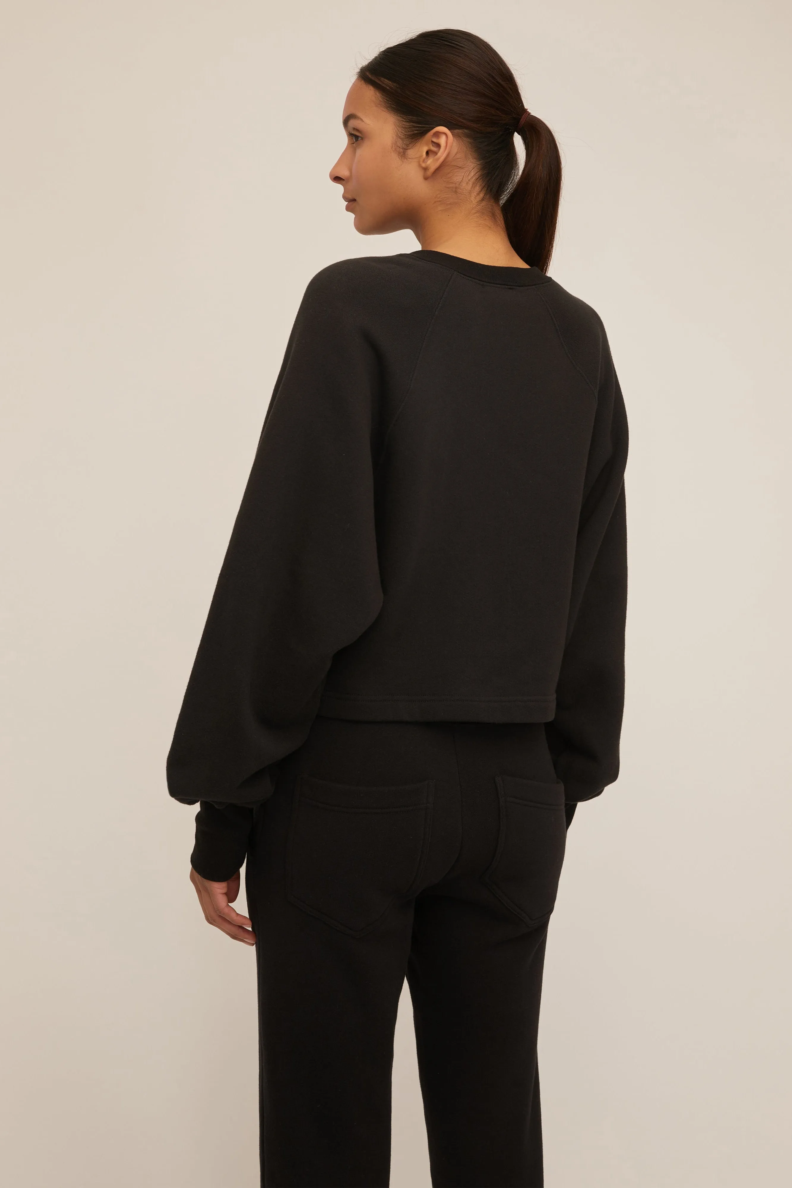 So Uptight French Terry Plunge Henley Sweatshirt in Black sold by Marissa Webb product image thumbnail 2
