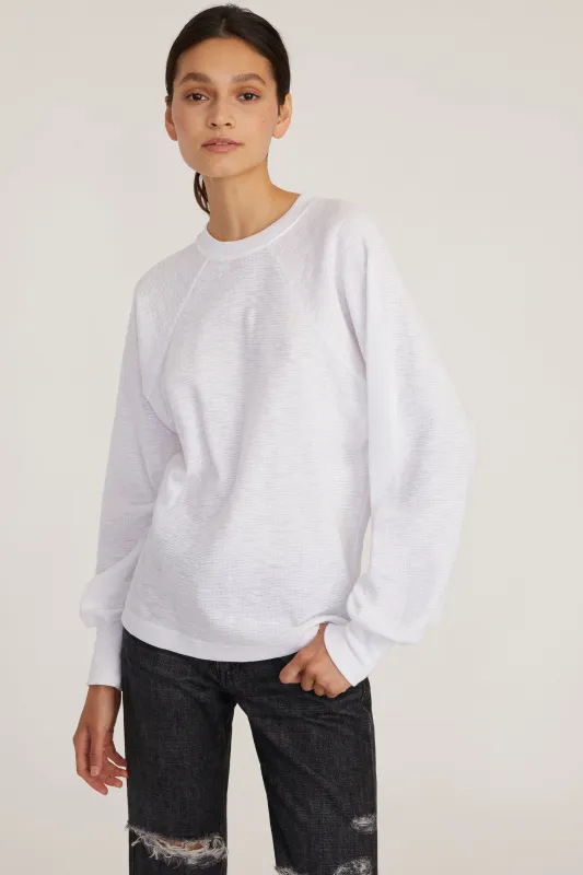 So Uptight Waffle Knit Crewneck in White sold by Marissa Webb